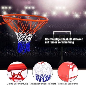 KOMFOTTEU Basketballkorb mit Ring und Nylonnetz, Ø 46 cm, Indoor&Outdoor