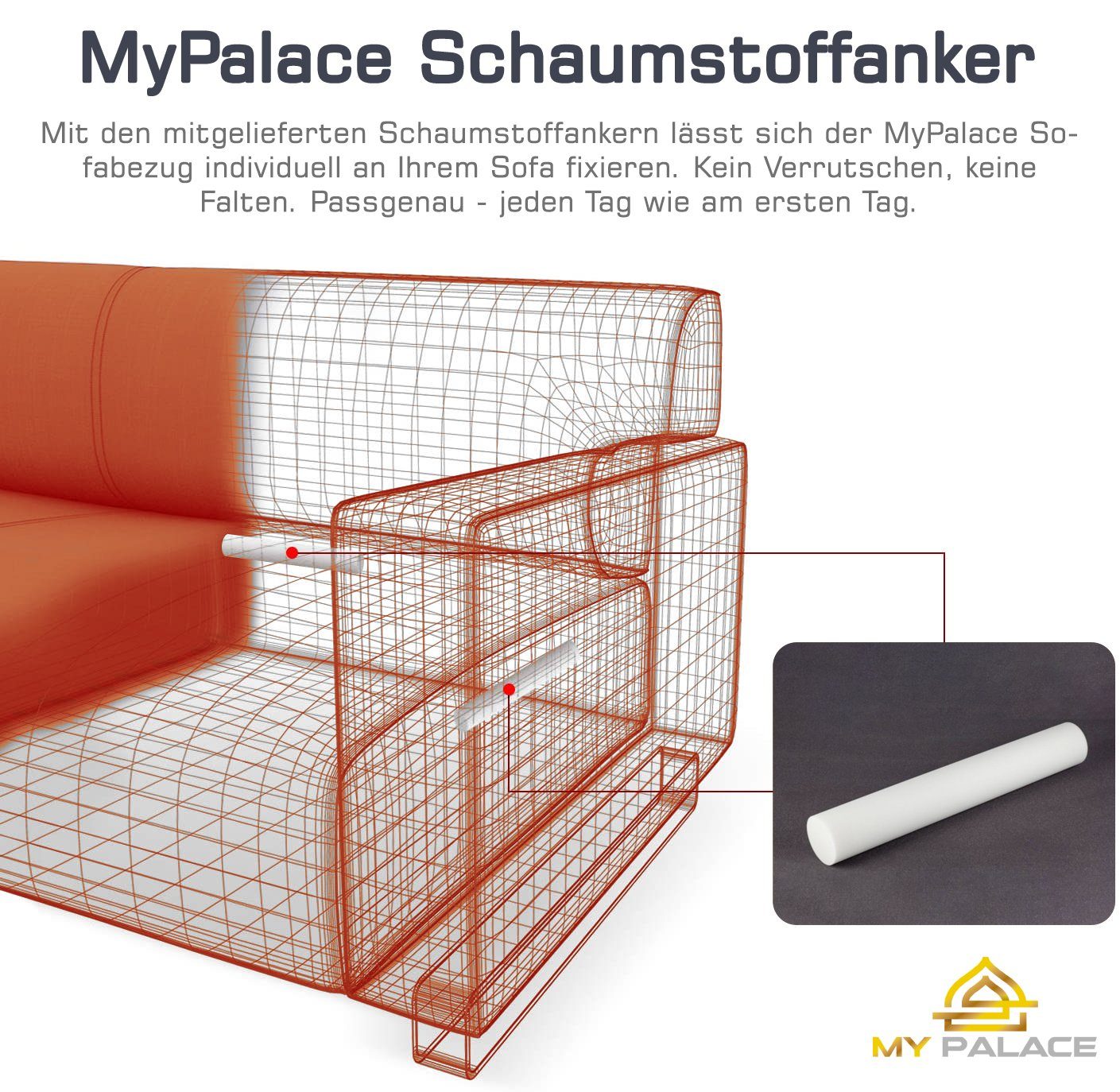 Sofaueberwurf Sofahusse 1+2+3 Palace Sofagarnitur Weiß Sofabezug für Set Sofahusse My SF,