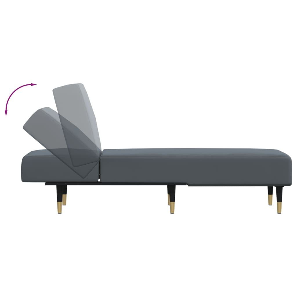 Chaiselongue Chaiselongue Dunkelgrau Samt, vidaXL 1 Teile