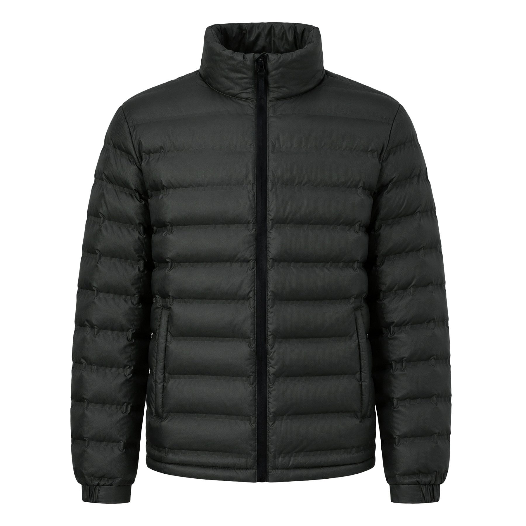 Allthemen Steppjacke Herren Steppjacke Regular Fit mit Stehkragen Winddicht Wattiert Wasserabweisendes Material ohne Kapuze Wintermantel