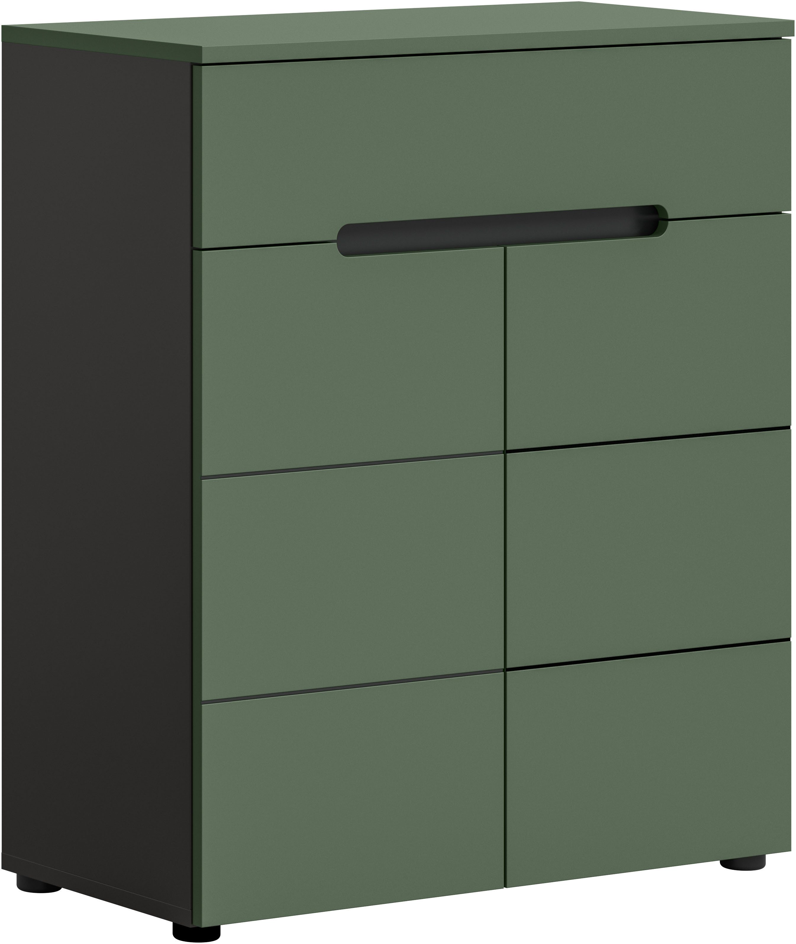 Home affaire Schuhkommode REHAT, TOPSELLER!, Breite 80cm, 2 Türen, 1 Schubkasten, 4 Fächer (1 St., in verschiedenen Farben erhältlich, Platz für ca. 12 Paar Schuhe), Schuhschrank, Kommode, Garderobenschrank, Anrichte, Sideboard