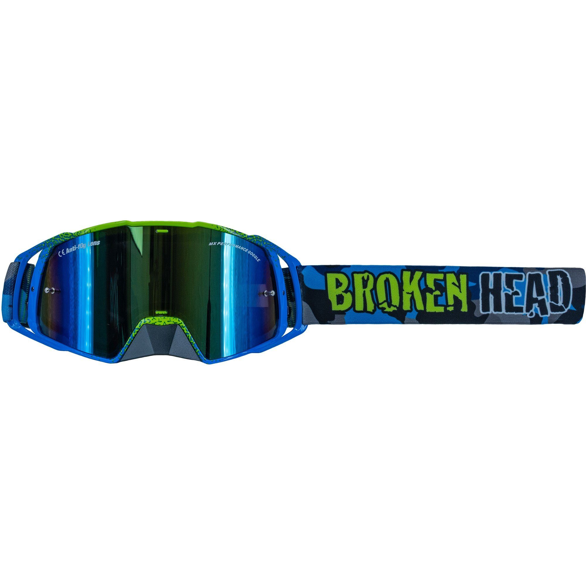Blau, verstellbar Broken Motorradbrille Größe MX-Regulator Head