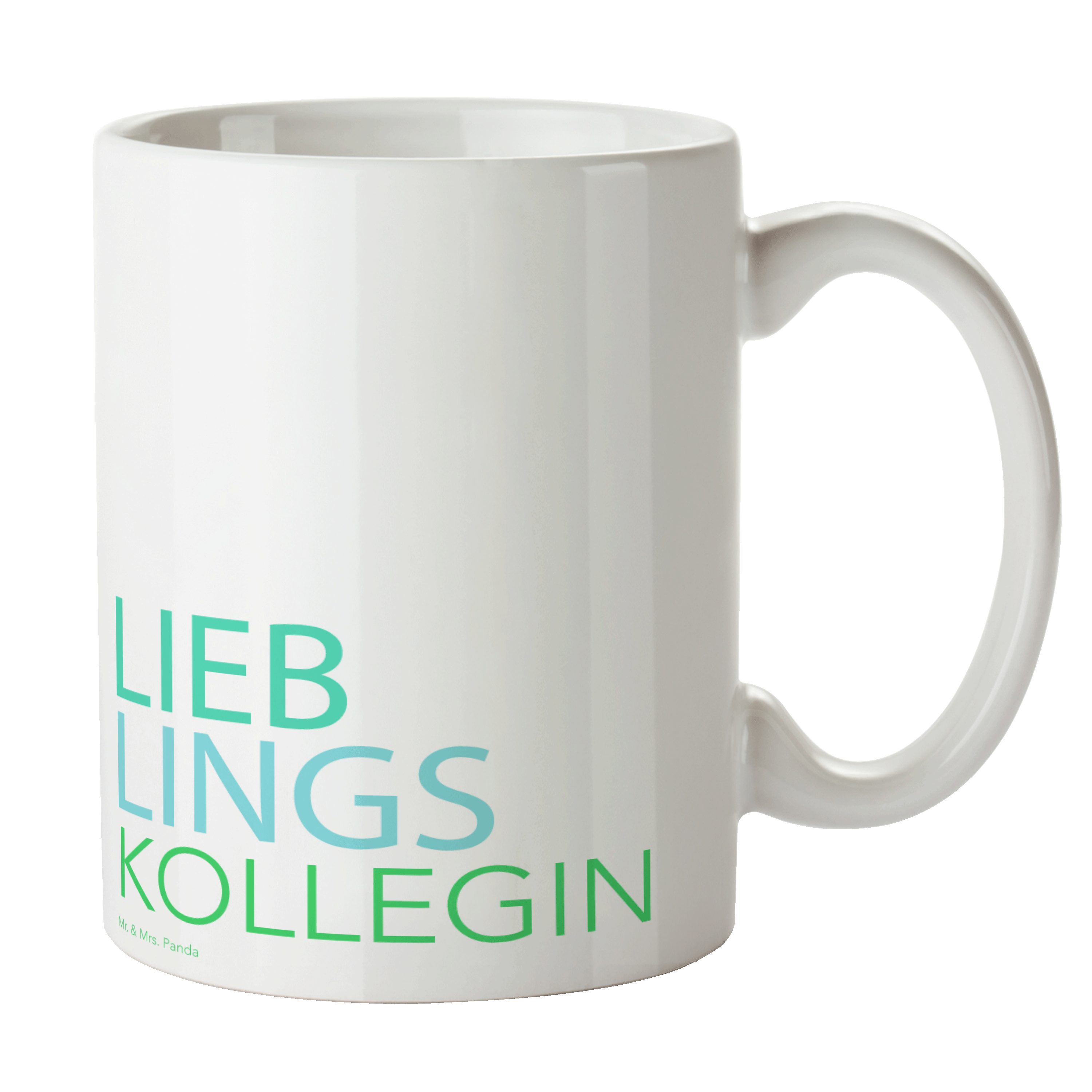 Mr. & Mrs. Panda Tasse Kollegin - Weiß - Geschenk, Freundin, Dankeschön, Mitarbeiterin, Spru, Keramik