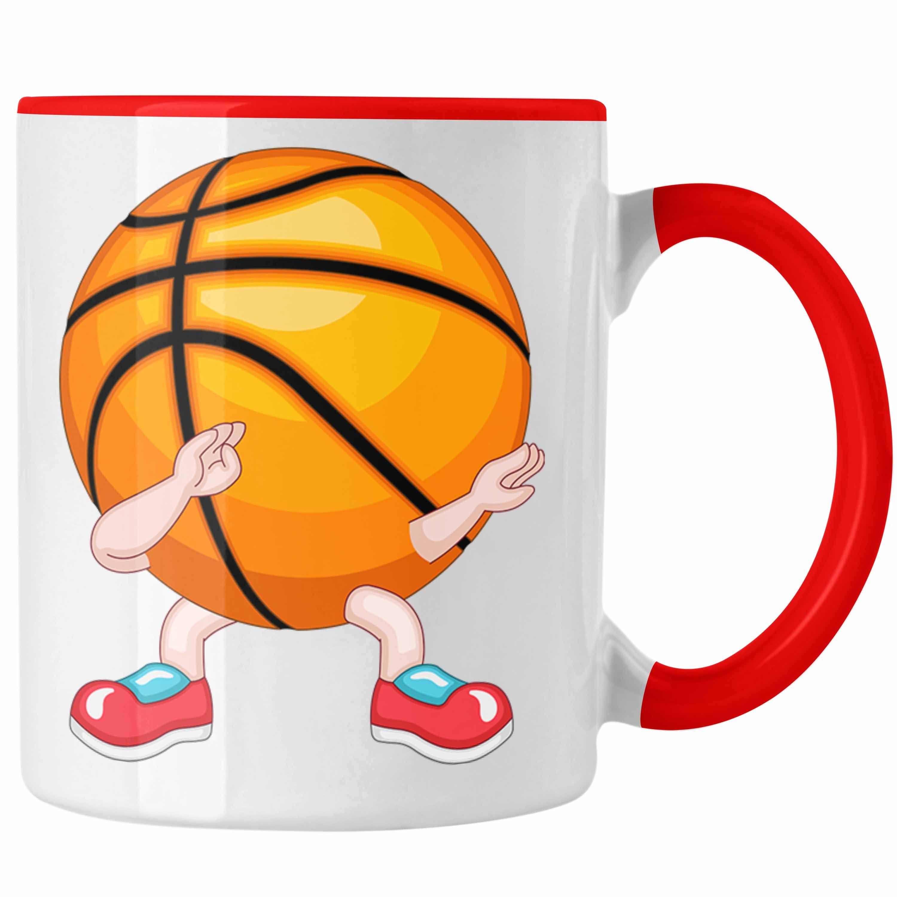 Trendation Tasse Lustige Basketball Tasse Geschenk für Basketball Spieler Coach Trainer Rot