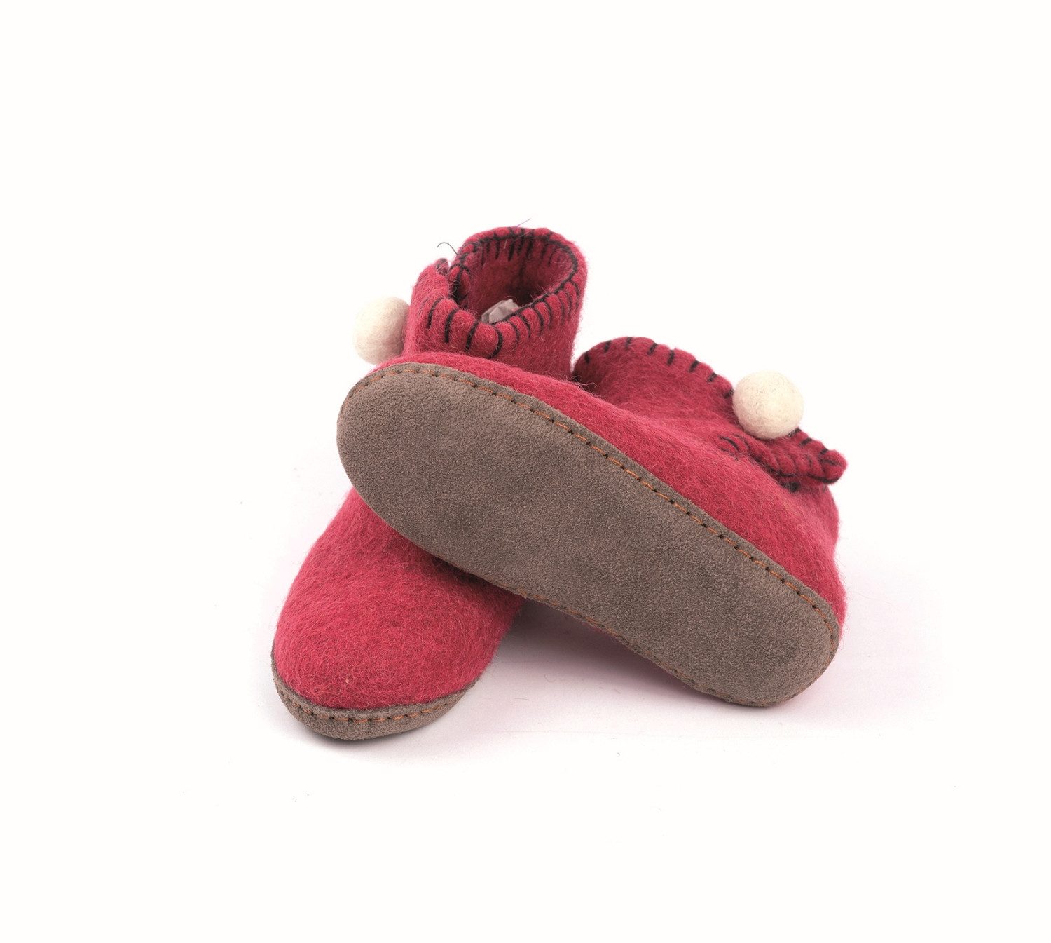 El Puente Filz-Stiefelchen "Pata", Größe 33, Handmade Plüsch Hausschuhe Handmade