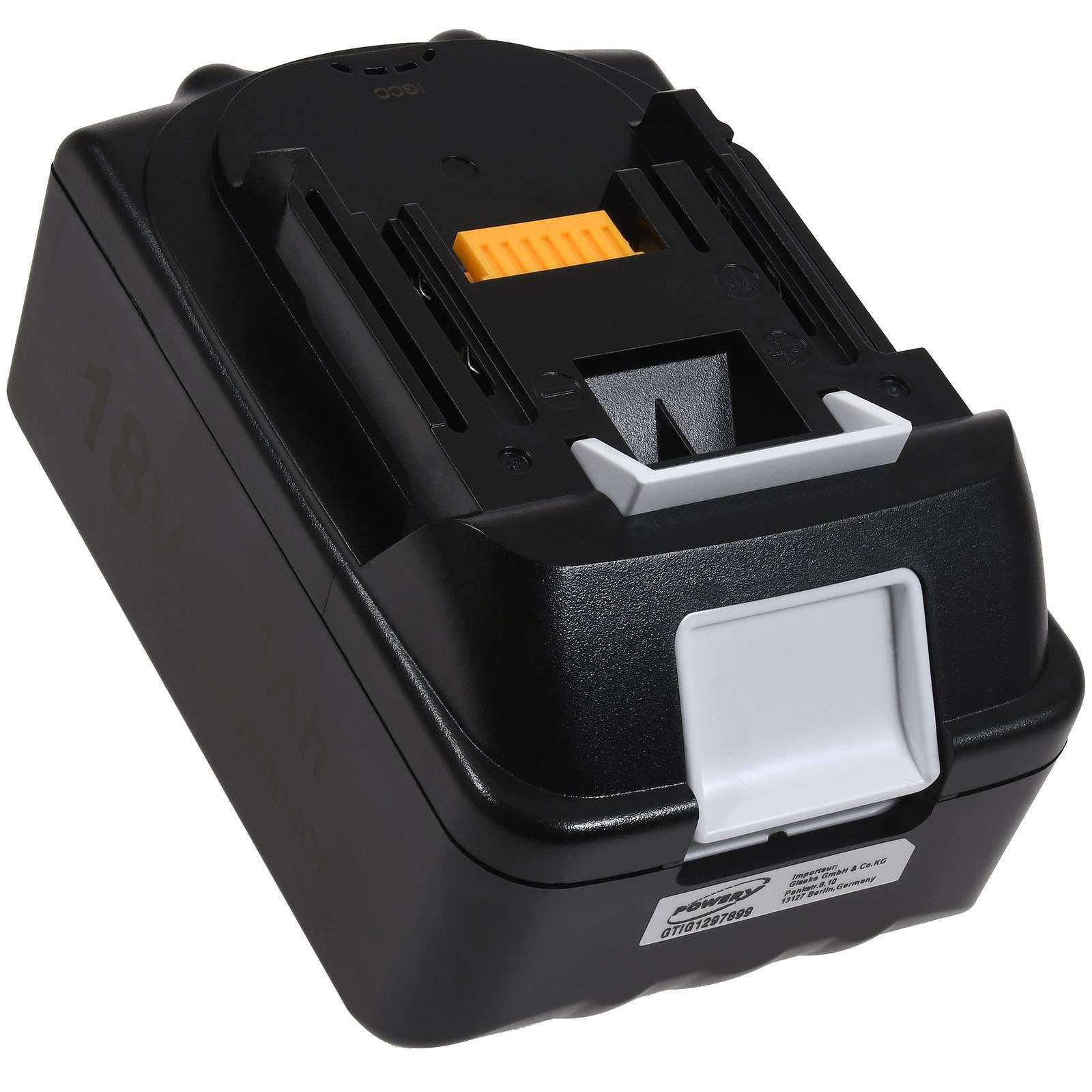 Powery Akku kompatibel mit Makita Blockakku baugleich Typ BL1850 mit LED Akku 5000 mAh (18 V)