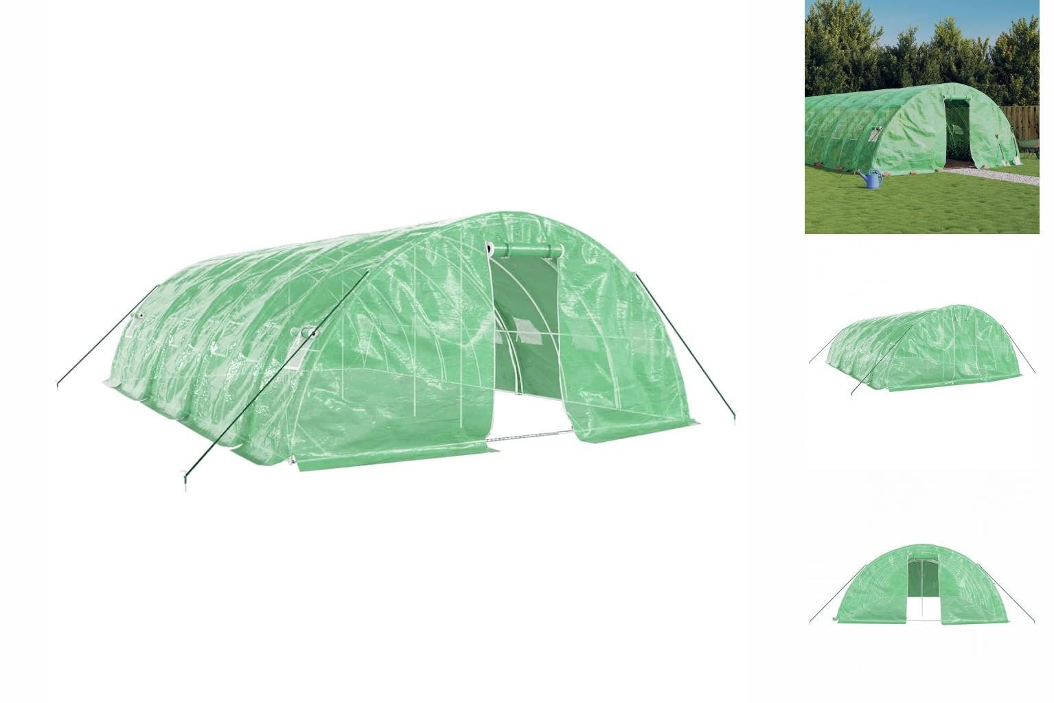 vidaXL Gewächshaus Gewächshaus mit Stahlrahmen Grün 40 m² 8x5x2,3 m grün | Rabatt: 24%