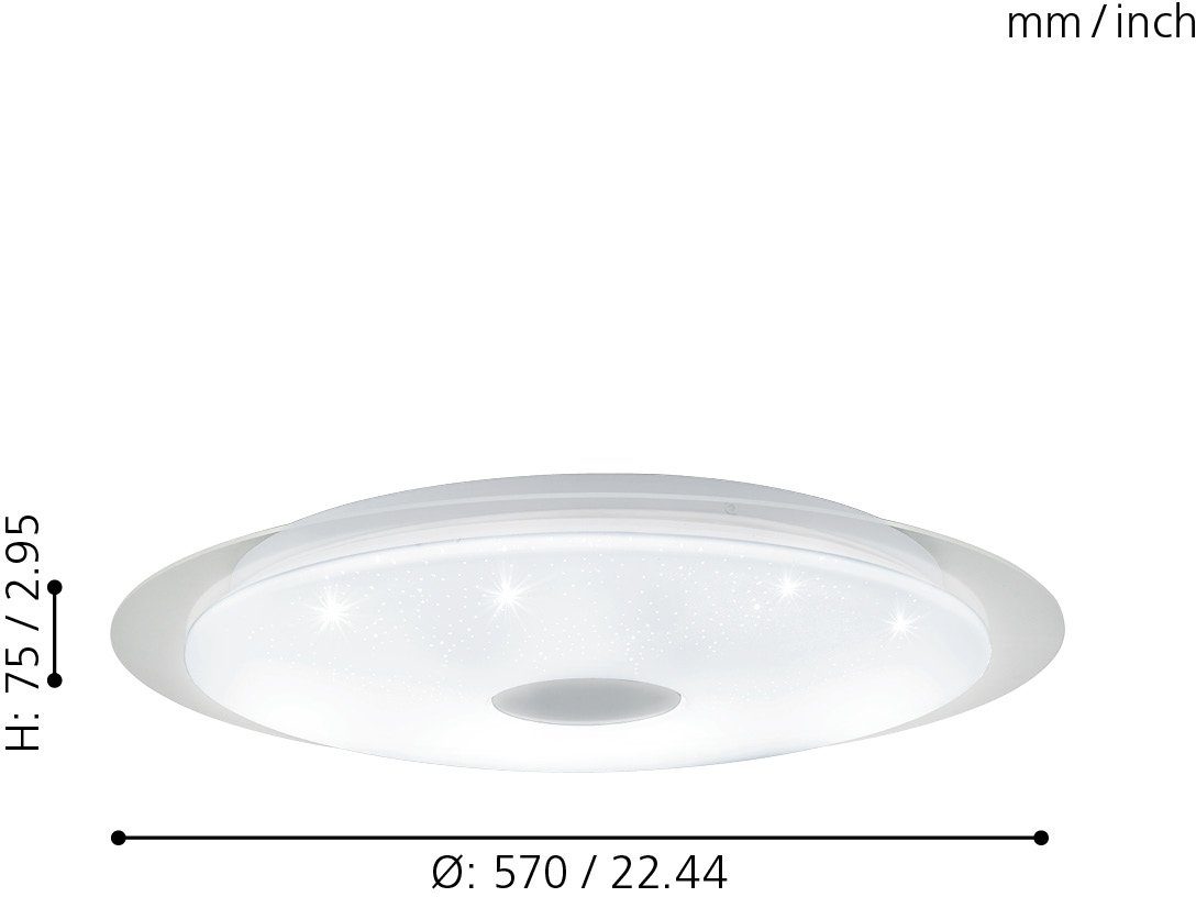 EGLO Deckenleuchte MORATICA-A, Bluetooth, Dimmfunktion, Farbwechsel, günstig online kaufen