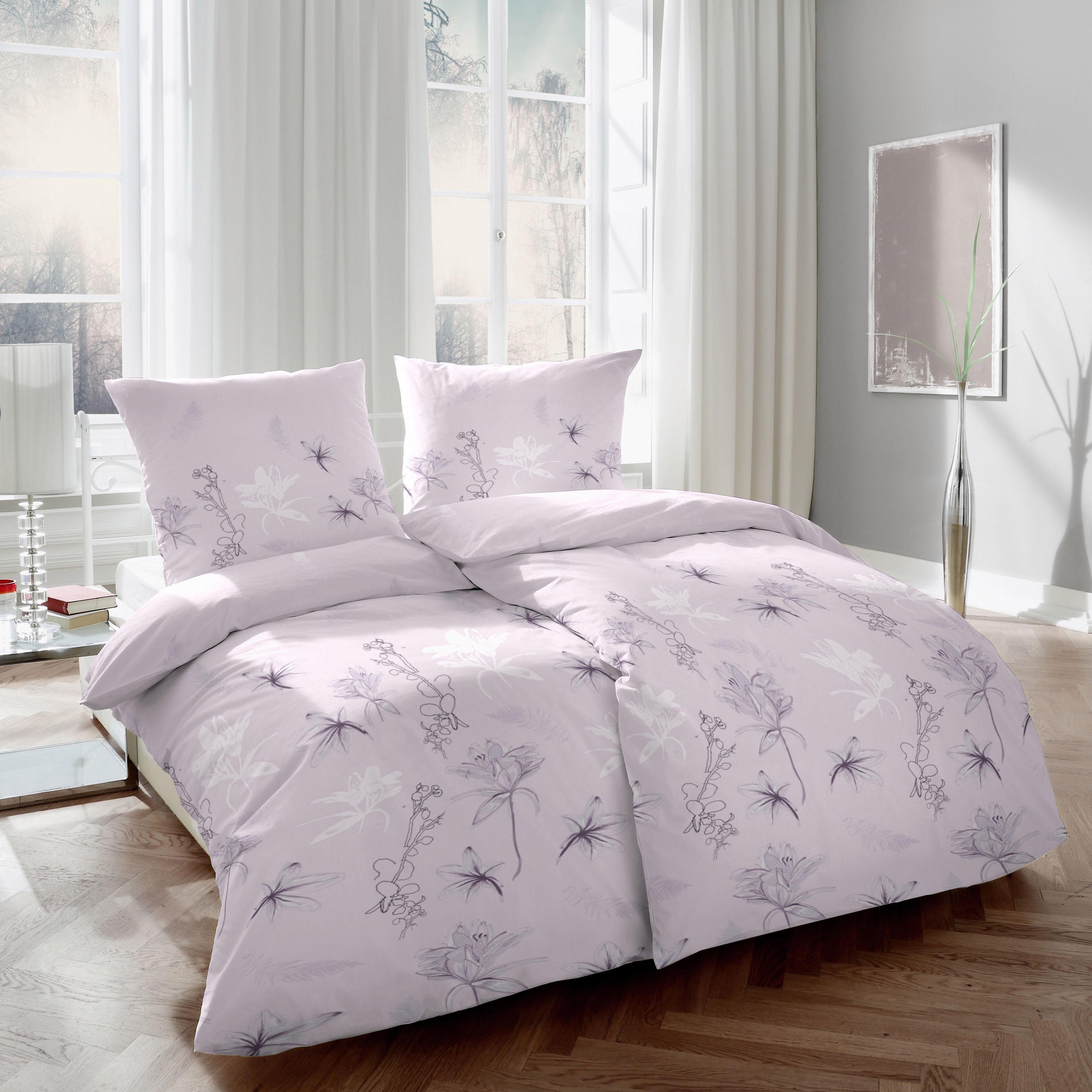 Primera Bettwäsche Severa, Mako-Satin, 2 teilig, mit Blumen