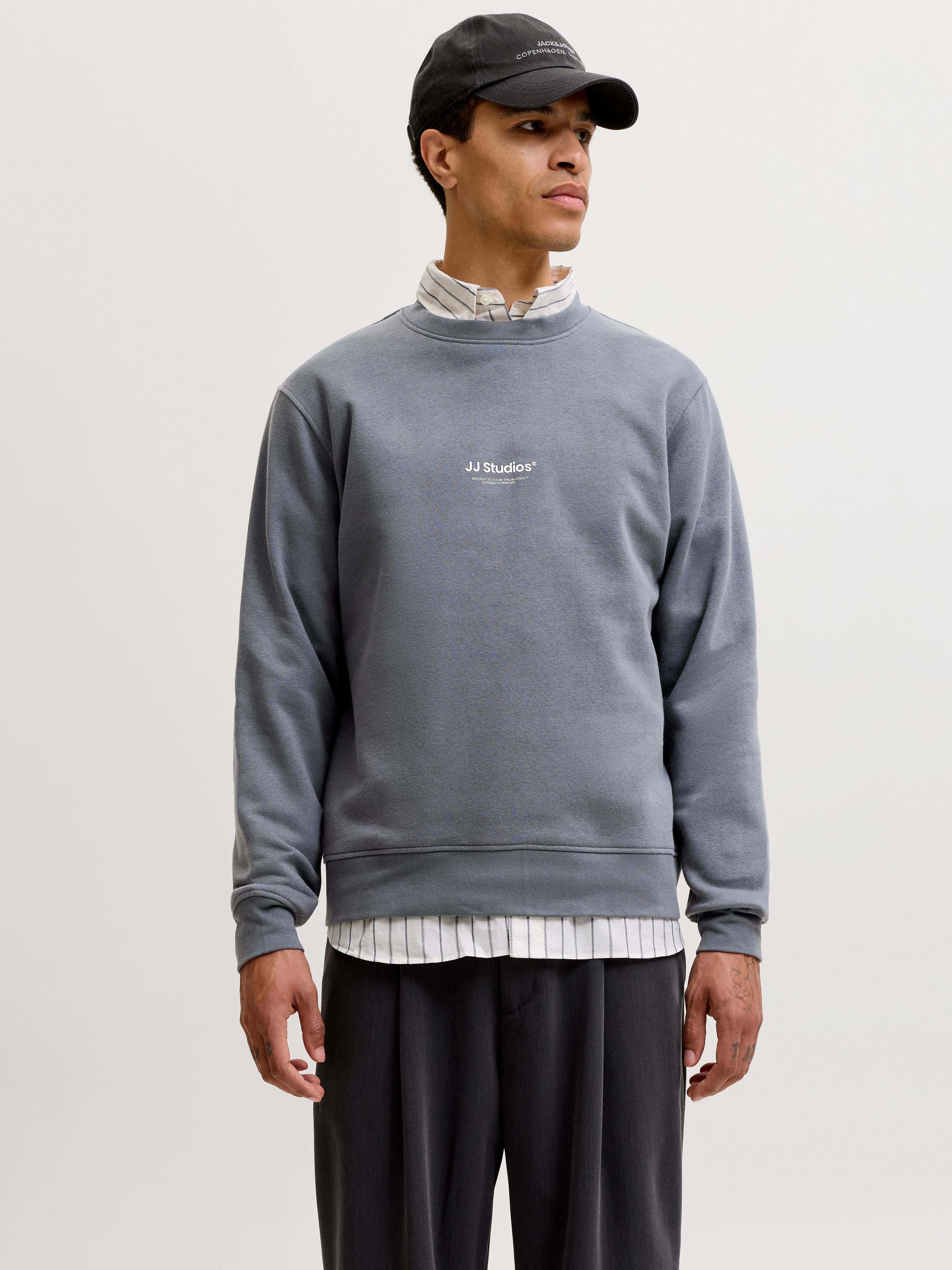 Jack & Jones Sweatshirt JJESOHO SWEAT CREW NECK NOOS Baumwollmischung, relaxed fit
