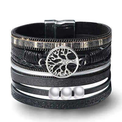 Alster Herz Wickelarmband Lebensbaum Armband für Damen, Wickelarmband mit Perlen, J0333, Armschmuck