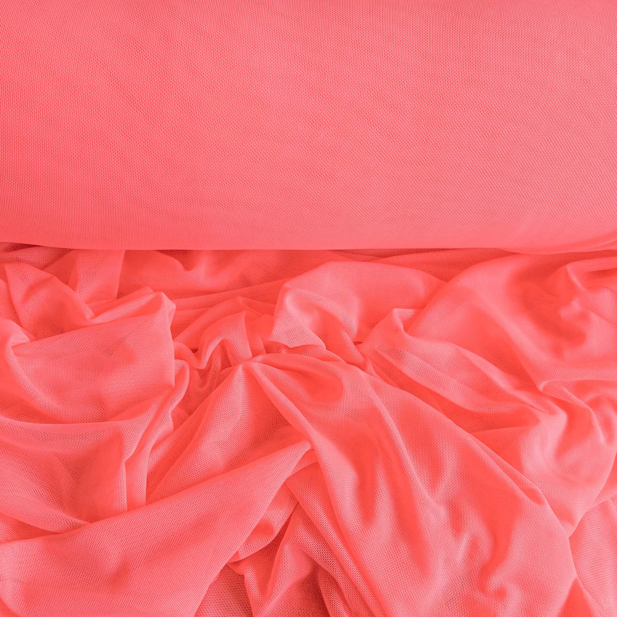 maDDma Stoff Tüll elastisch Kostümstoff Kleidertüll Feintüll ab 1 x 1,5 m, neonpink