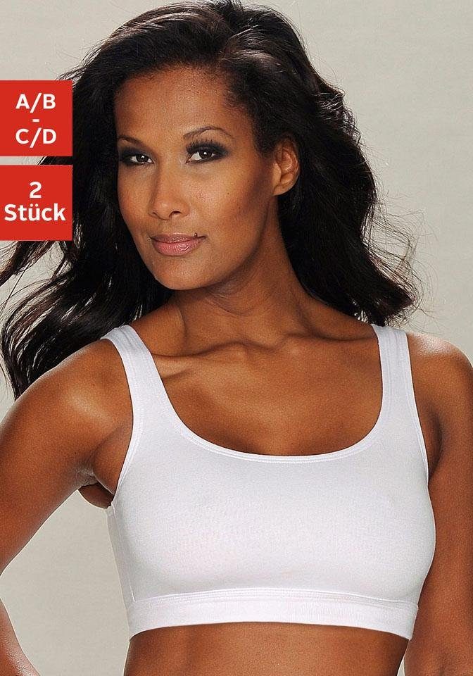 petite fleur by Lascana Bustier (2 Stück) Cup A/B-C/D aus elastischer Baumwoll-Qualität – Bild 2 von 3
