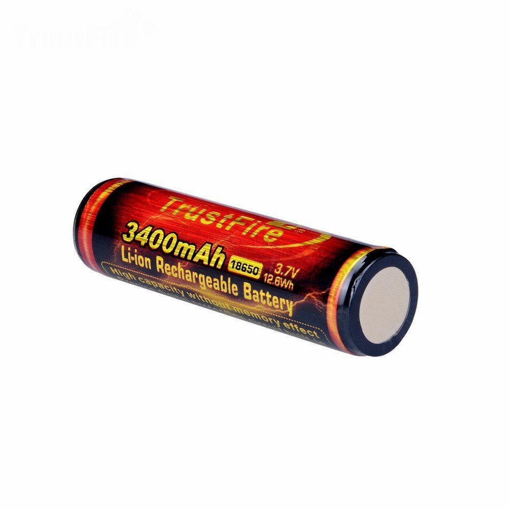 Trustfire Akku 3400 mAh, 18650 Li-Ion Akku 3400mAh Schutzschaltung - wiederaufladbare Batterie