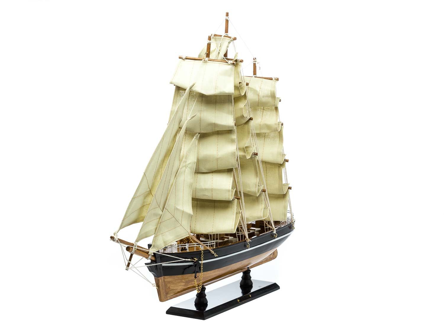 Aubaho Dekoobjekt Modellschiff Cutty Sark Wollklipper Holz Schiff Segelschiff 54cm kein – Bild 4 von 5