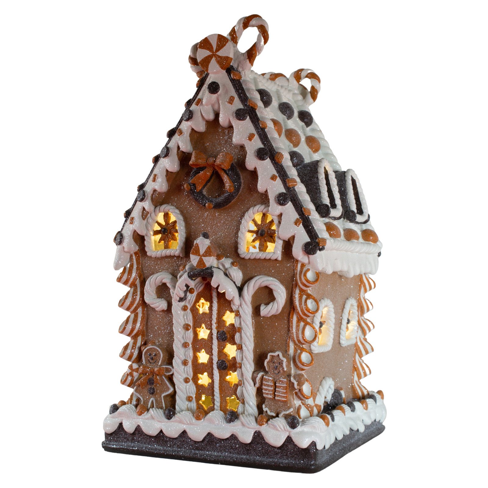 Christmas Paradise Weihnachtshaus LED Lebkuchenhaus 38cm, in braun-weiß