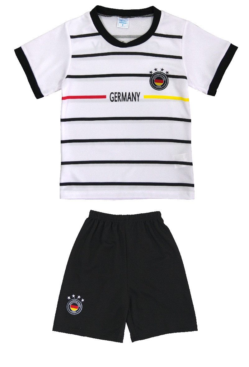 Hessis Fußballtrikot Fan Set Deutschland Germany Trikot + Shorts js882 (Set, T-Shirt + Shorts) Deutschland