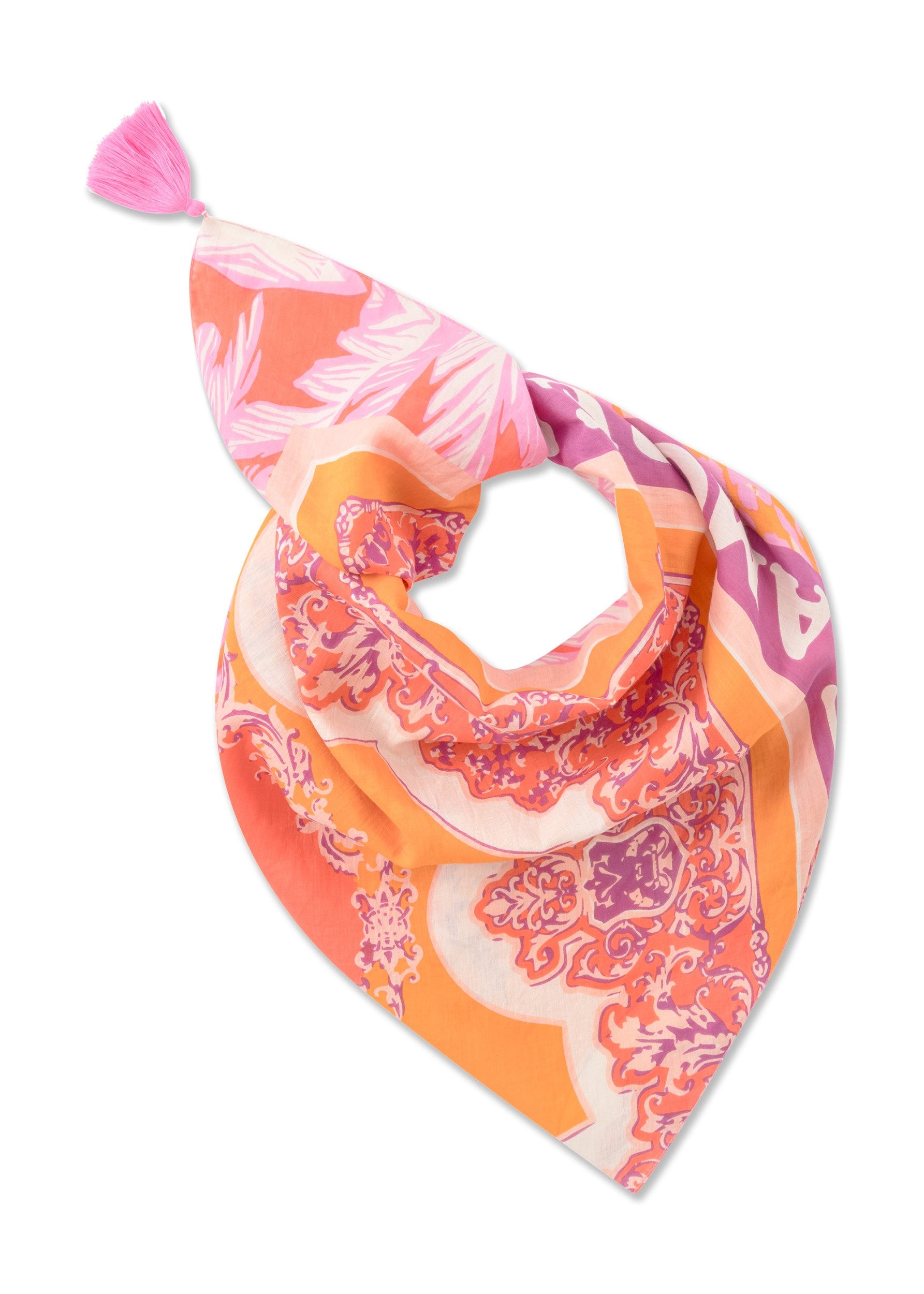 Codello Halstuch TRIANGLE ORGANIC COTTON PATTERN MIX pink-135X135X200CM, pink