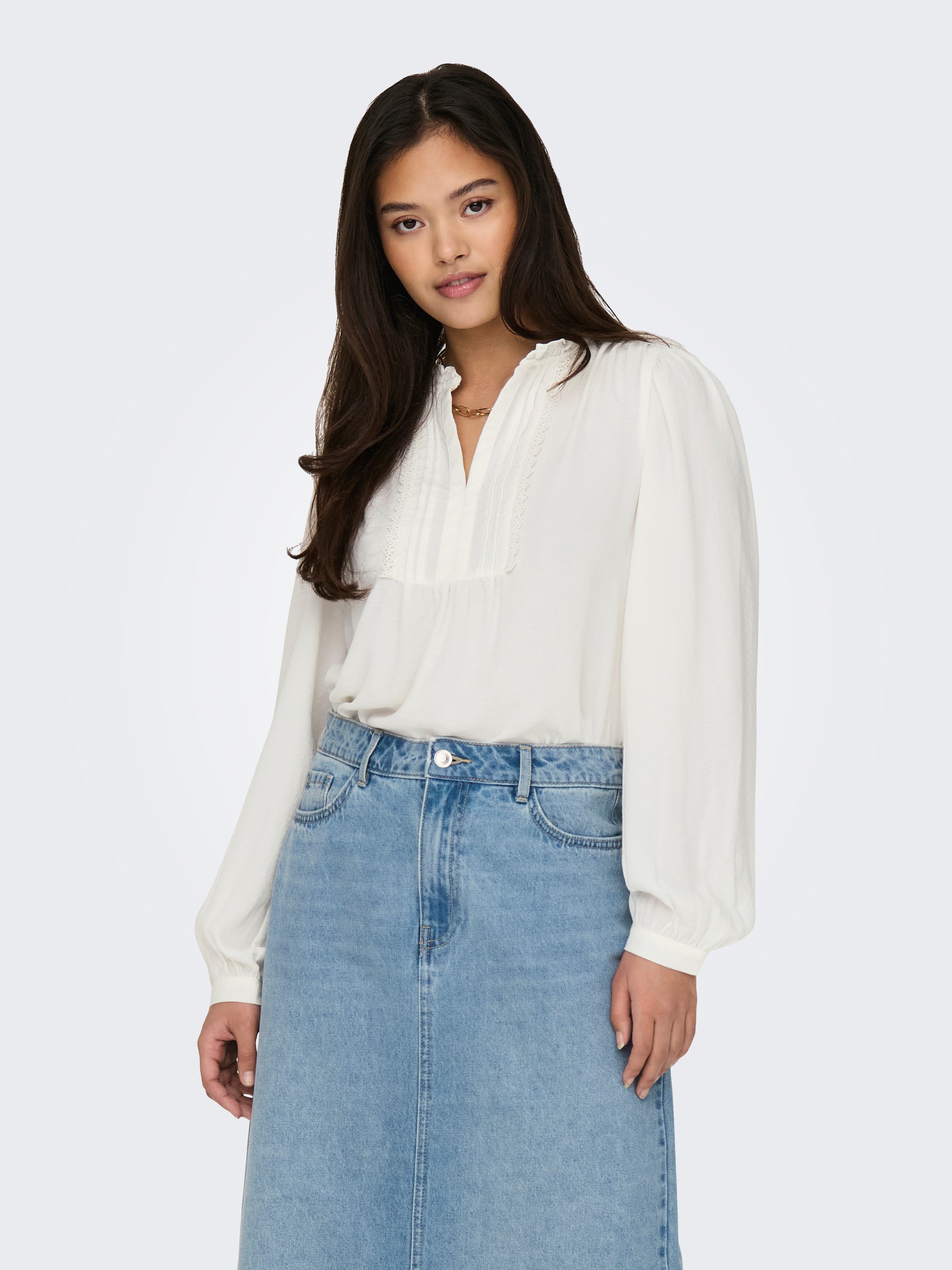 JDY Langarmbluse JDYRACHEL LIFE L/S PINTUCK TOP WVN NOOS im romantischen Lo günstig online kaufen