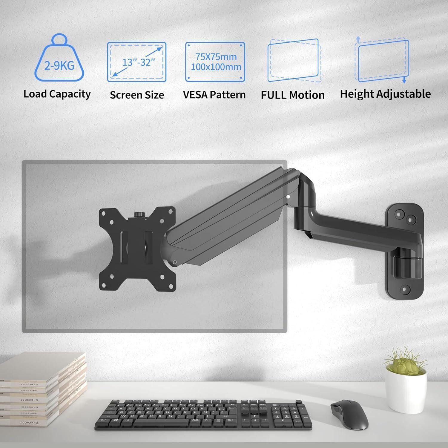 LuxusKollektion Monitor-Halterung Monitor Wandhalterung für 13-32 Zoll LED LCD TV Bildschirm bis 9kg