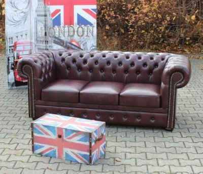 JVmoebel Chesterfield-Sofa Chesterfield Sofa Couch 3 Sitzer Klassische Couchen 100% Leder Sofort, Made in Europe