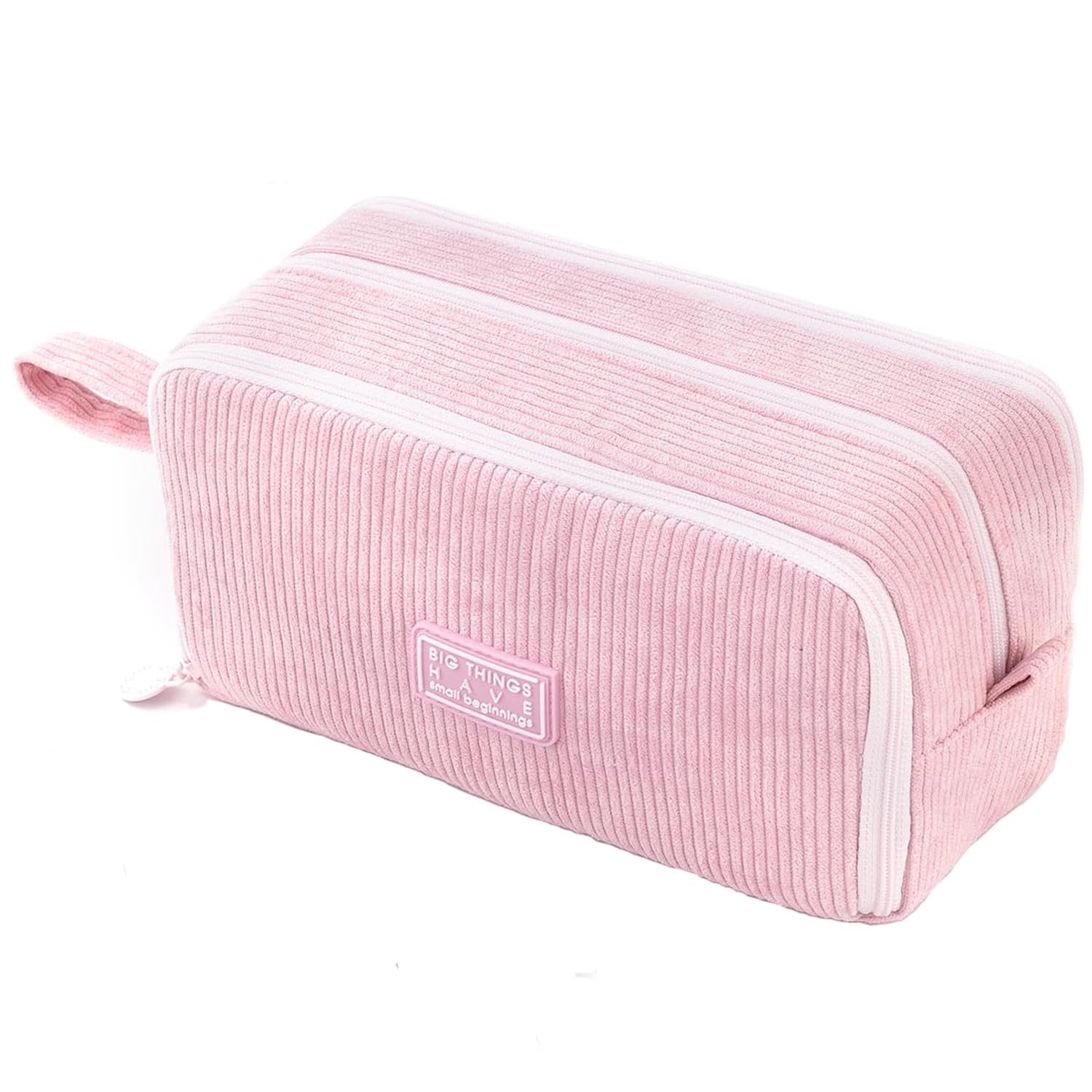 nsihing Federmäppchen Federmäppchen aus Cord-Stoff Federtaschen Mäppchen mit 3 Fächer, Schulmäppchen Große Kapazität Stiftetasche Pencil Case für Schule&Büro