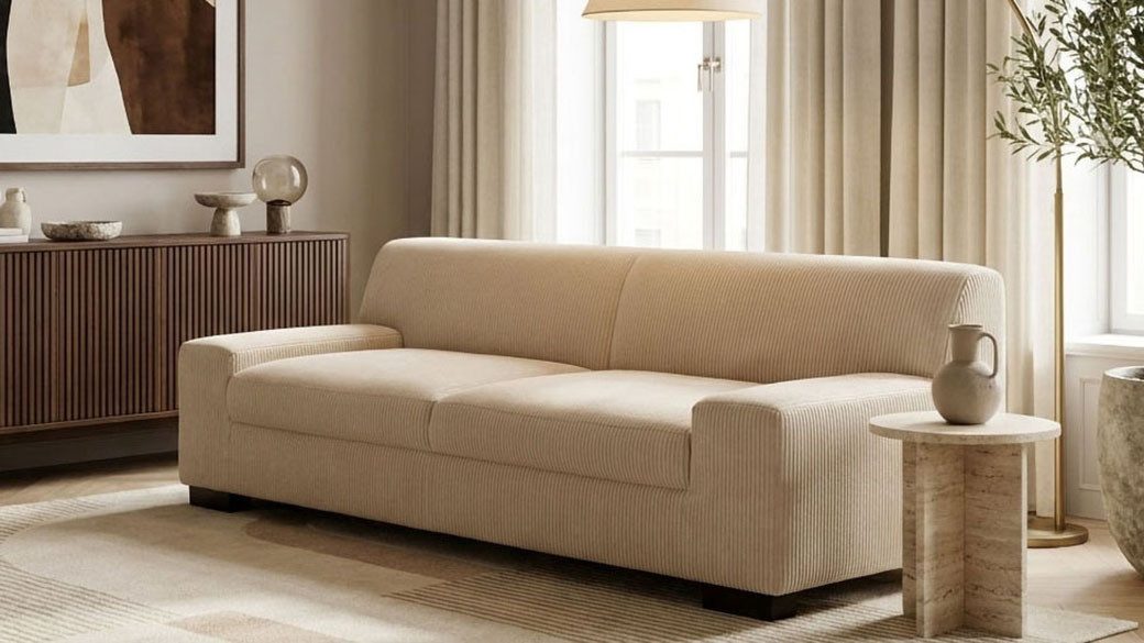 OTTO home 3-Sitzer Faxxe 212 x 85 cm, zeitlos und elegant, mittelfeste Polsterung, aus haustierfreundlichem Pet Friendly Cord