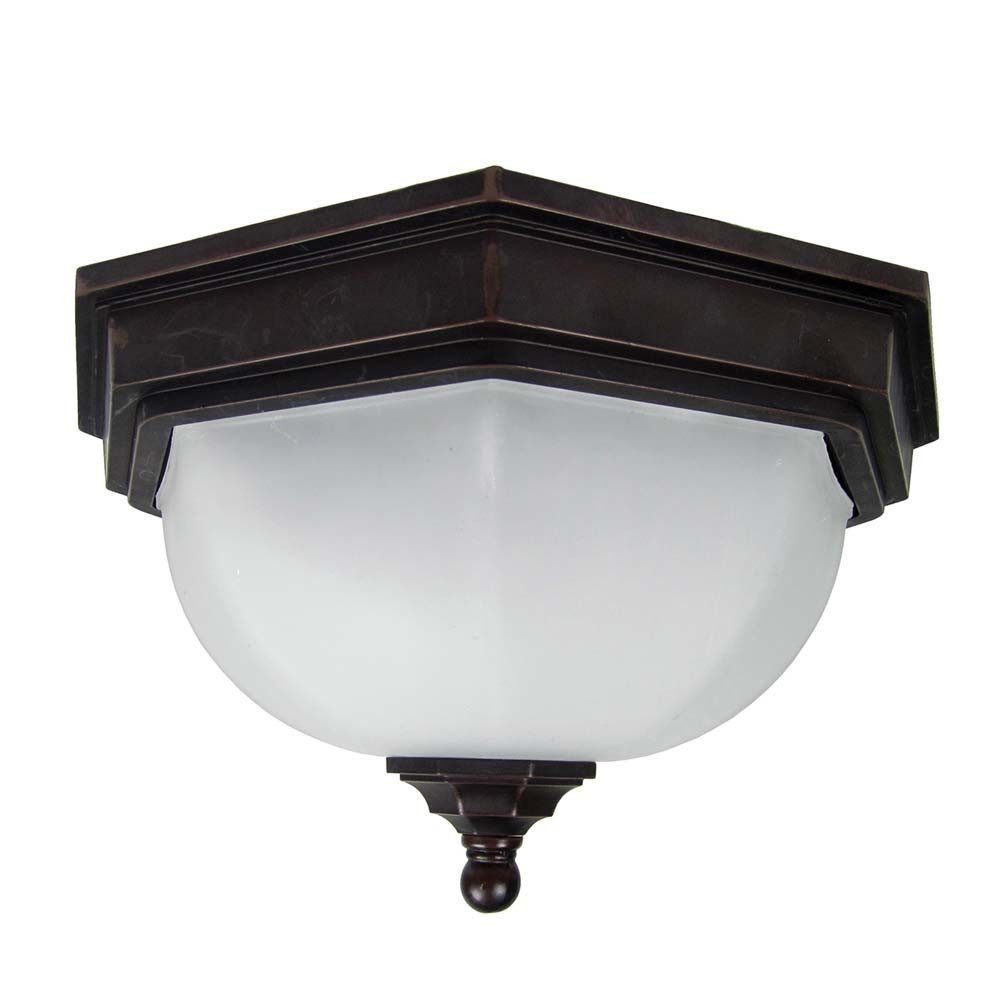 Elstead LIGHTING Außen-Deckenleuchte, Leuchtmittel nicht inklusive, Außenleuchte Deckenleuchte Laterne ALU Bronze 2 Flammig E27