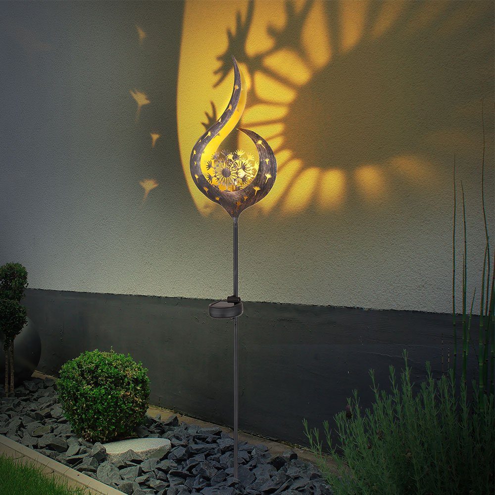 Garten Außen LED-Leuchtmittel LED für mit Gartendeko Solarstecker etc-shop Pusteblumen Solarlampe Solarleuchte, verbaut, fest Warmweiß,
