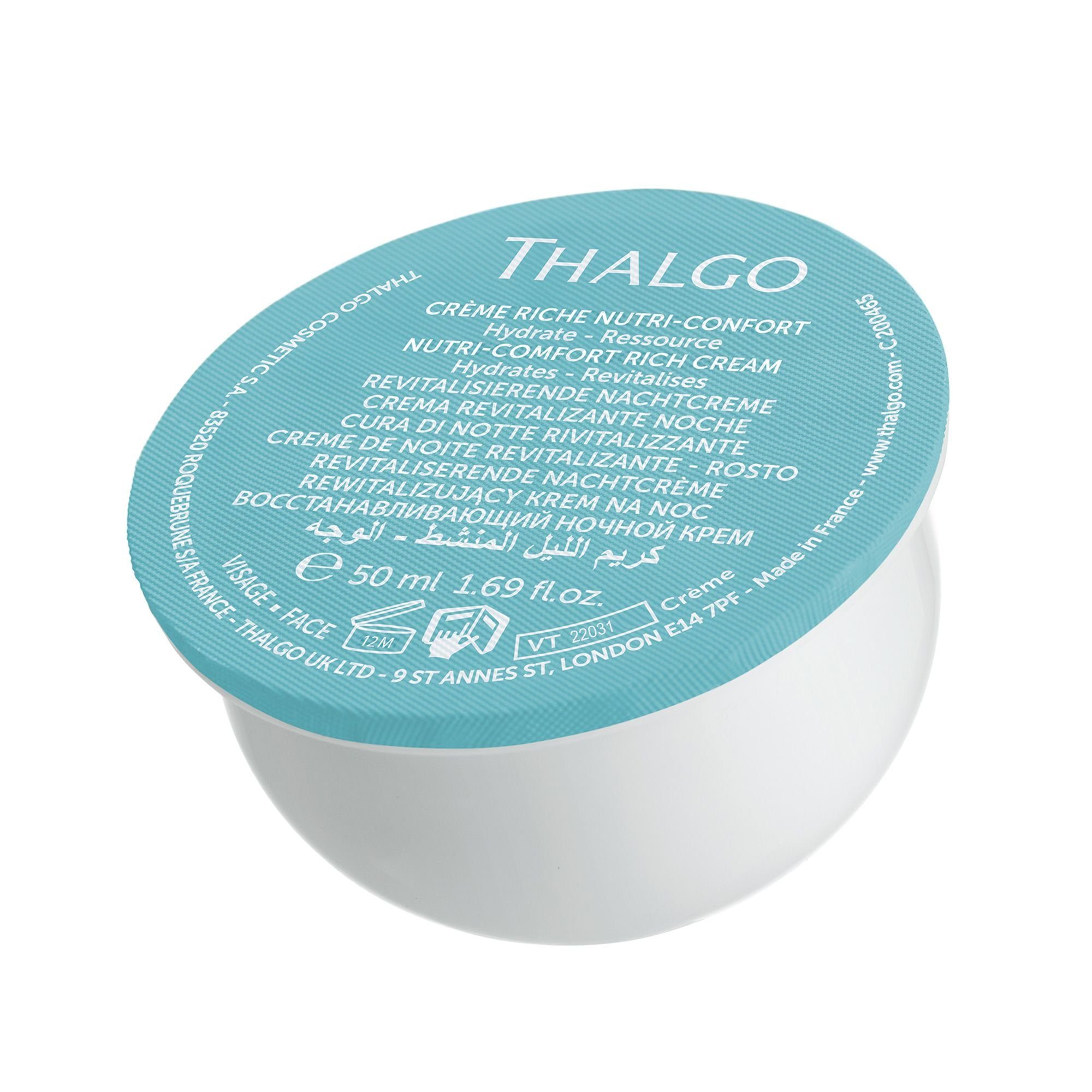THALGO Anti-Aging-Creme Refill Reichhaltige Nutri-Comfort Creme, für sehr trockene Haut, 50ml