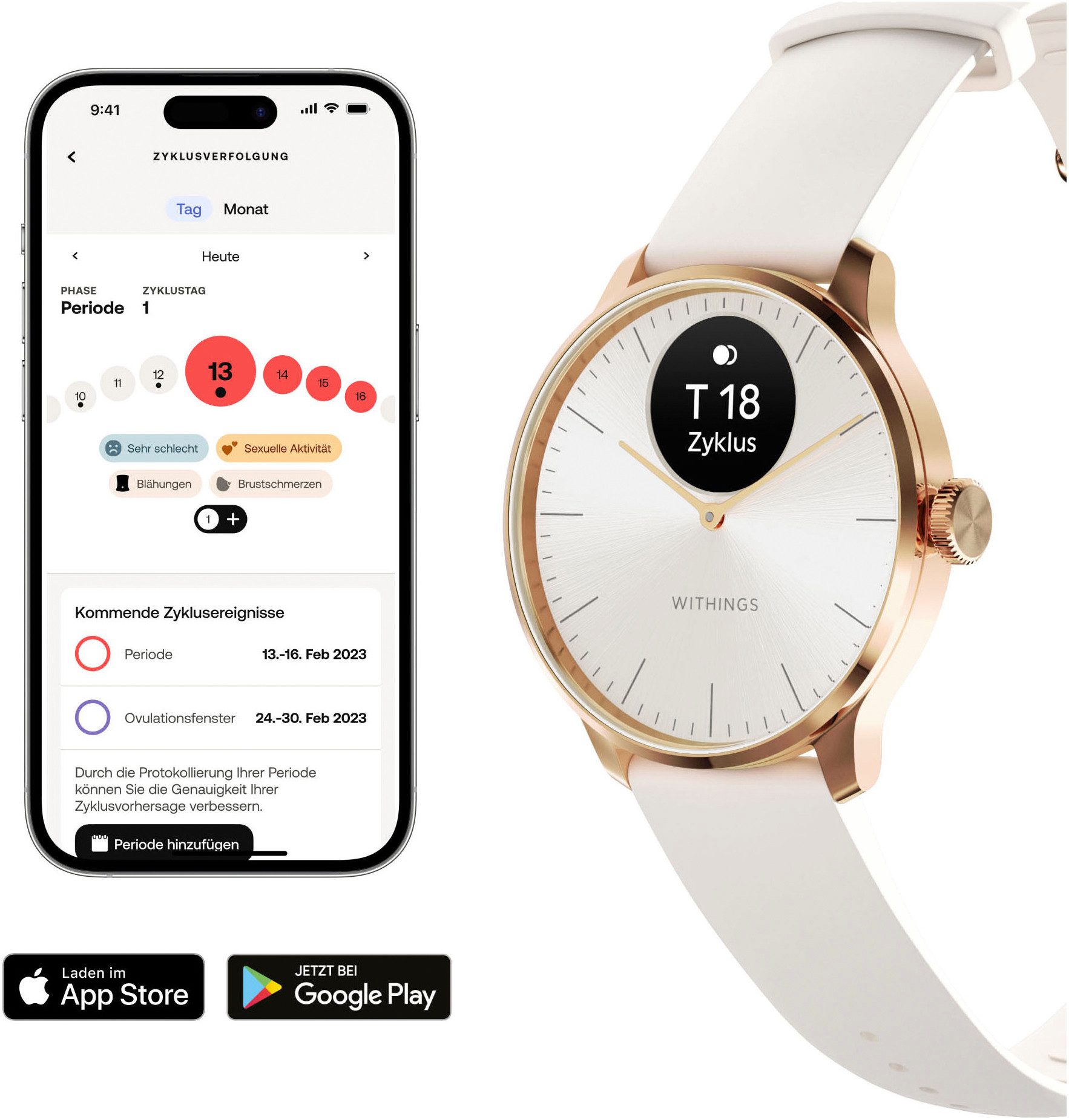 Withings ScanWatch Light 37mm RoseGold, Akku bis 35 Tage, 50 M Wasserdicht Smartwatch (0,63 Zoll), Leicht, elegant, langlebig, hybride, für tägliches Gesundheitstracking