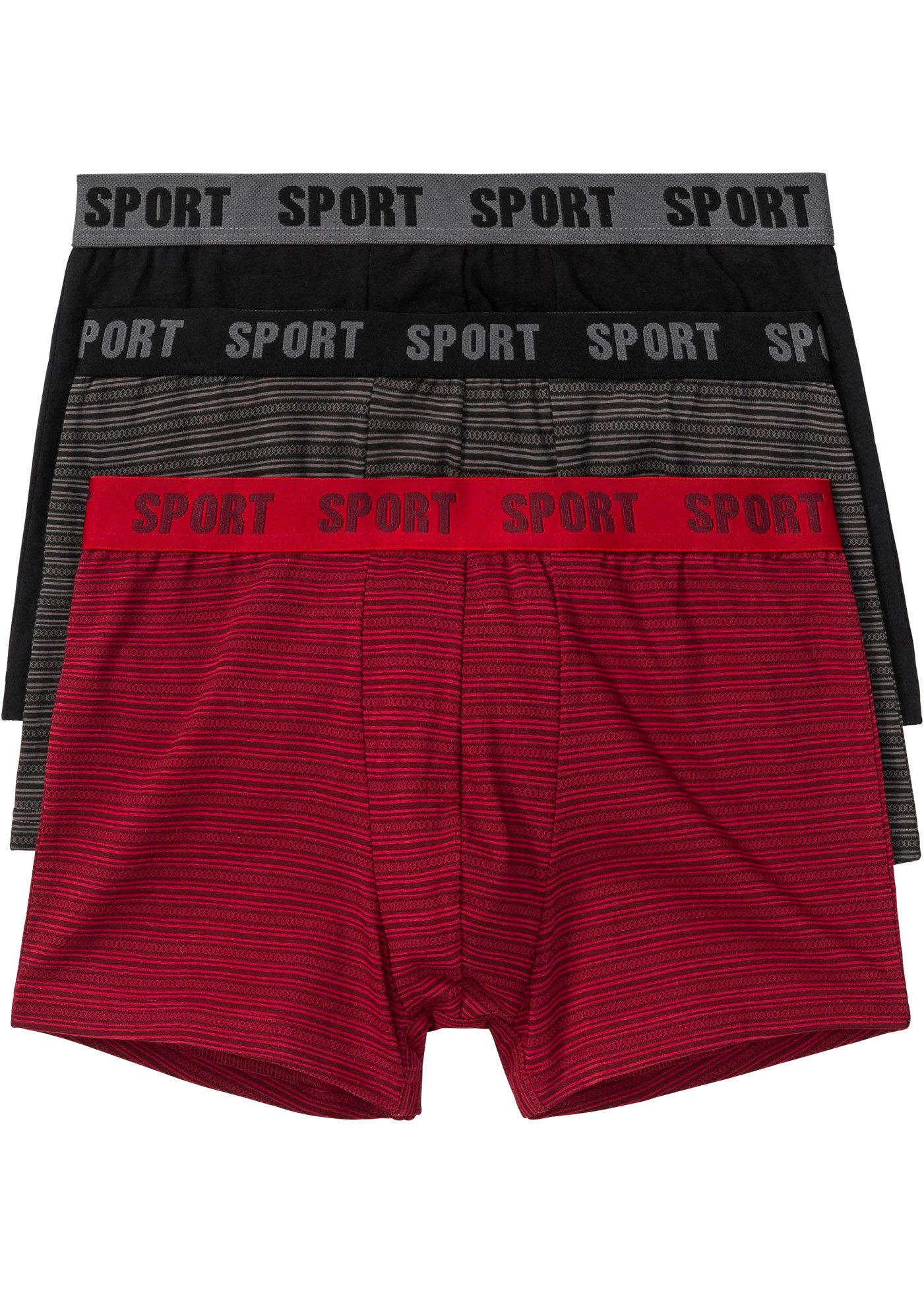 bonprix Boxer (Packung, 3-St) figurnahe Passform, elastischer Bund, aus Bau günstig online kaufen