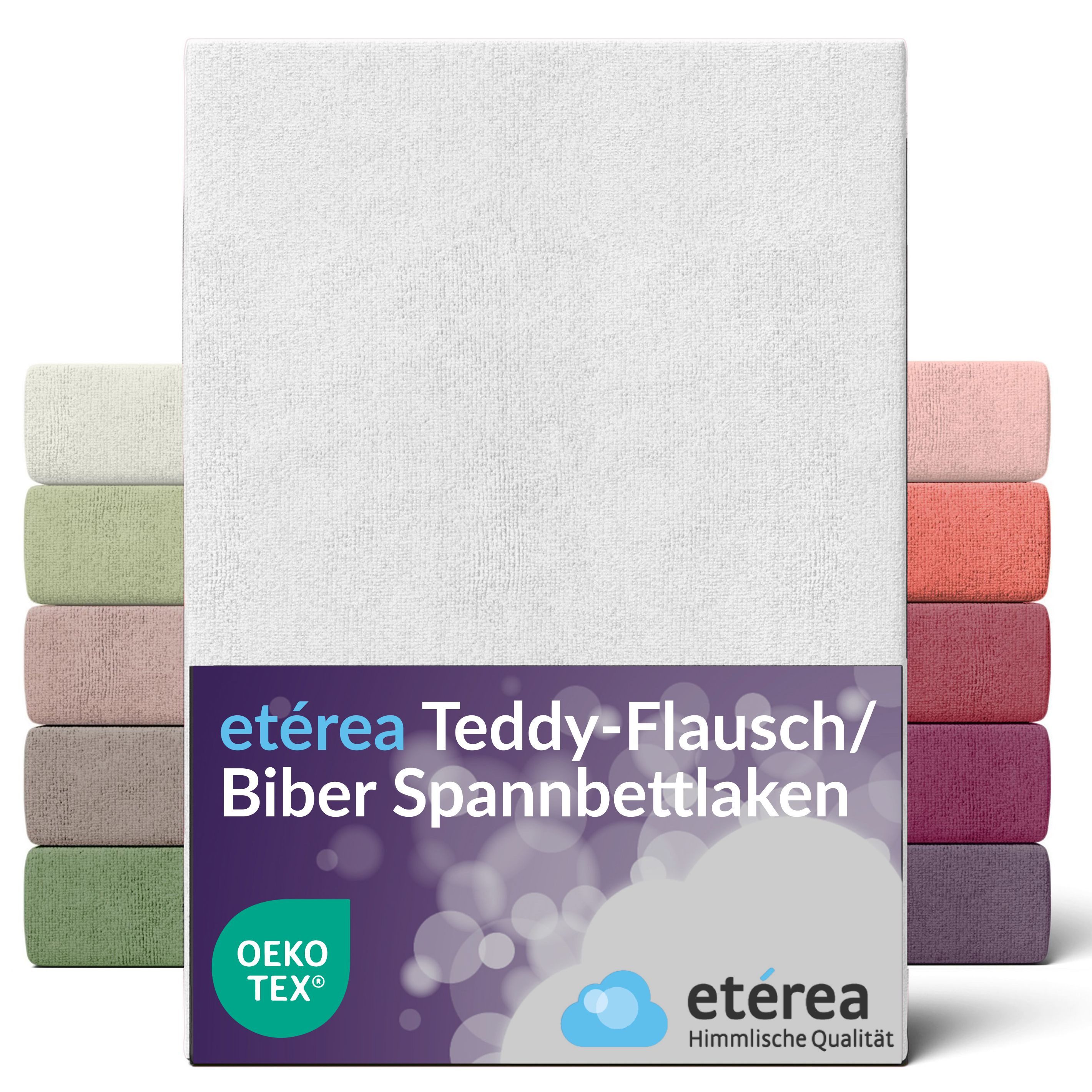 etérea Himmlische Qualität Spannbettlaken etérea Teddy Flausch Spannbettlaken 90x200 -, Baumwolle, Gummizug: rundum, (1 Stück)