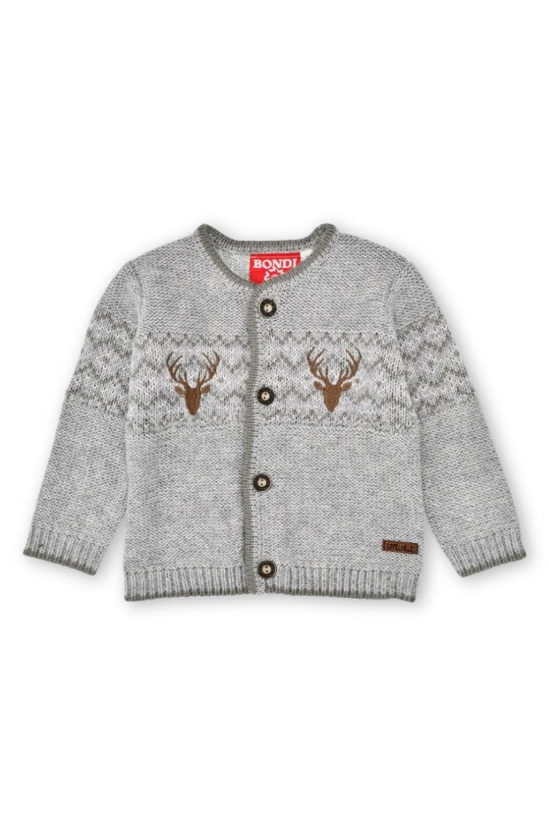 BONDI Trachtenkleid Strickjacke Baby/Kind - SPITZBUB - grau melange