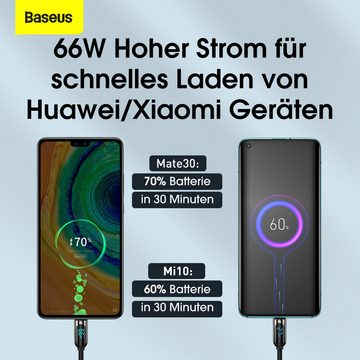 Baseus Schnelllade-Datenkabel mit Digitalanzeige,USB auf Typ-C 66W 1m Schwarz USB-Kabel
