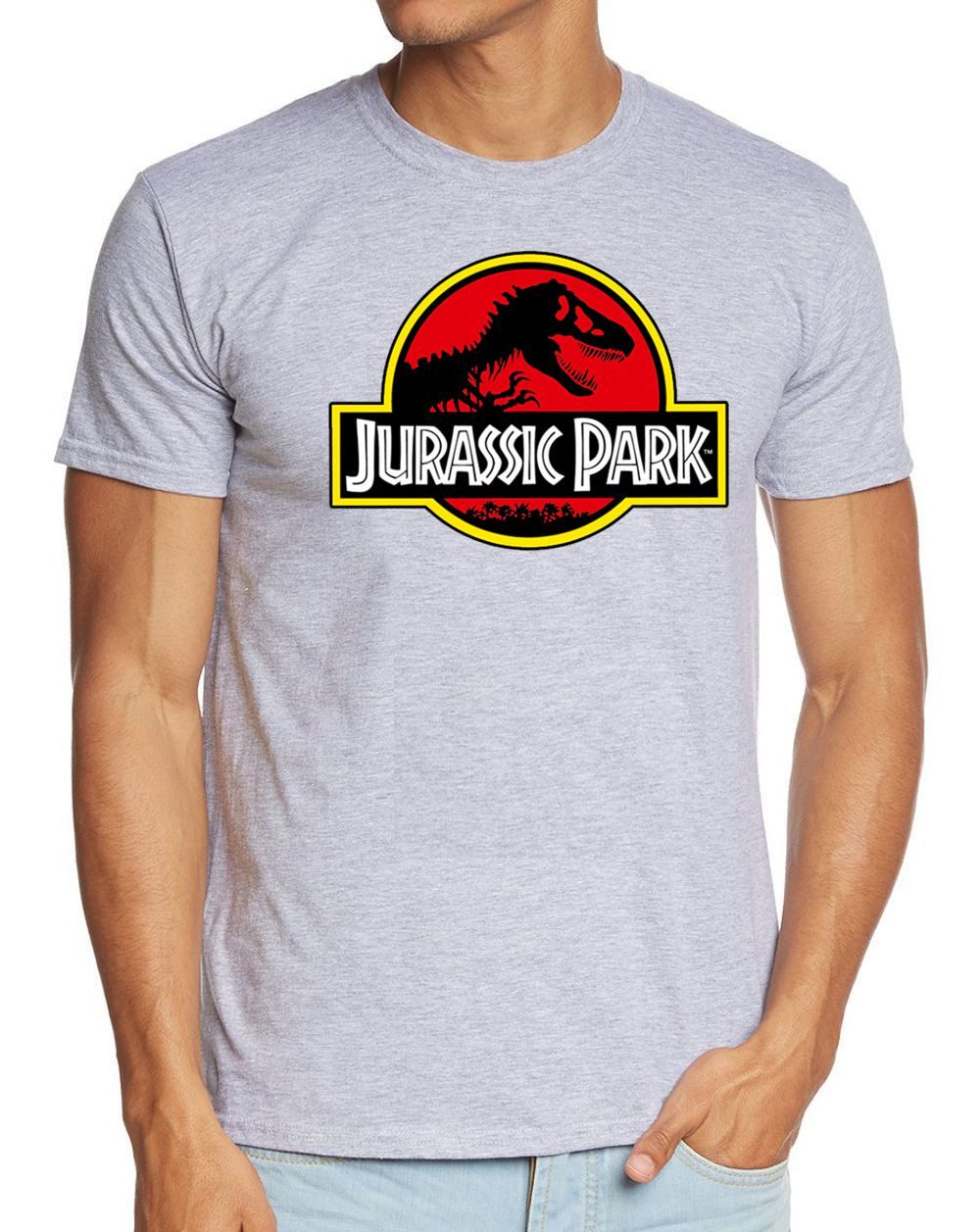 Jurassic Park Print-Shirt Jurassic Park T-Shirt grau, schwarz, Ranger, Classic Logo Herren S-XXL