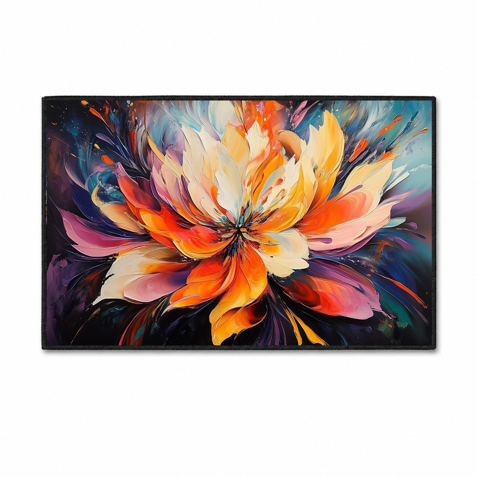 Jumpeak Teppich Abstrakte Blume Teppich, tepichwohinzimer, teppich waschbar, Rechteckig, Höhe: 5 mm, länglicher teppich,Kunstkaschmir, teppich pflegeleicht, große teppiche