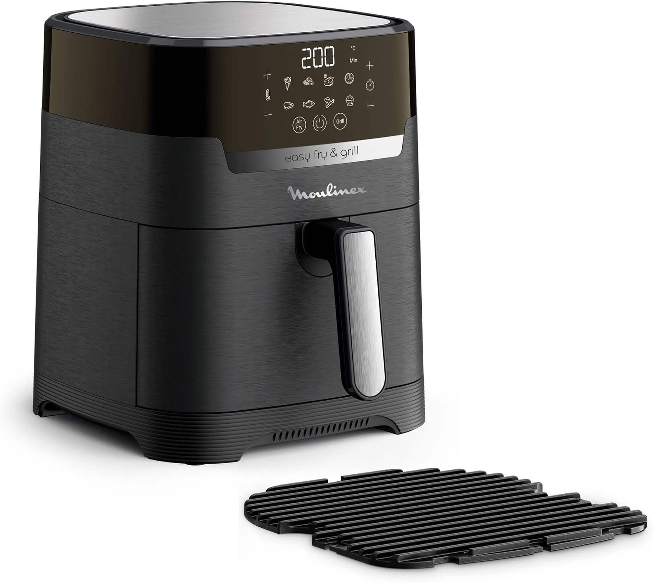 Moulinex Heißluftfritteuse, 1550 W, Aluminium-Druckgussrost für Grillstreifen und Röstaromen