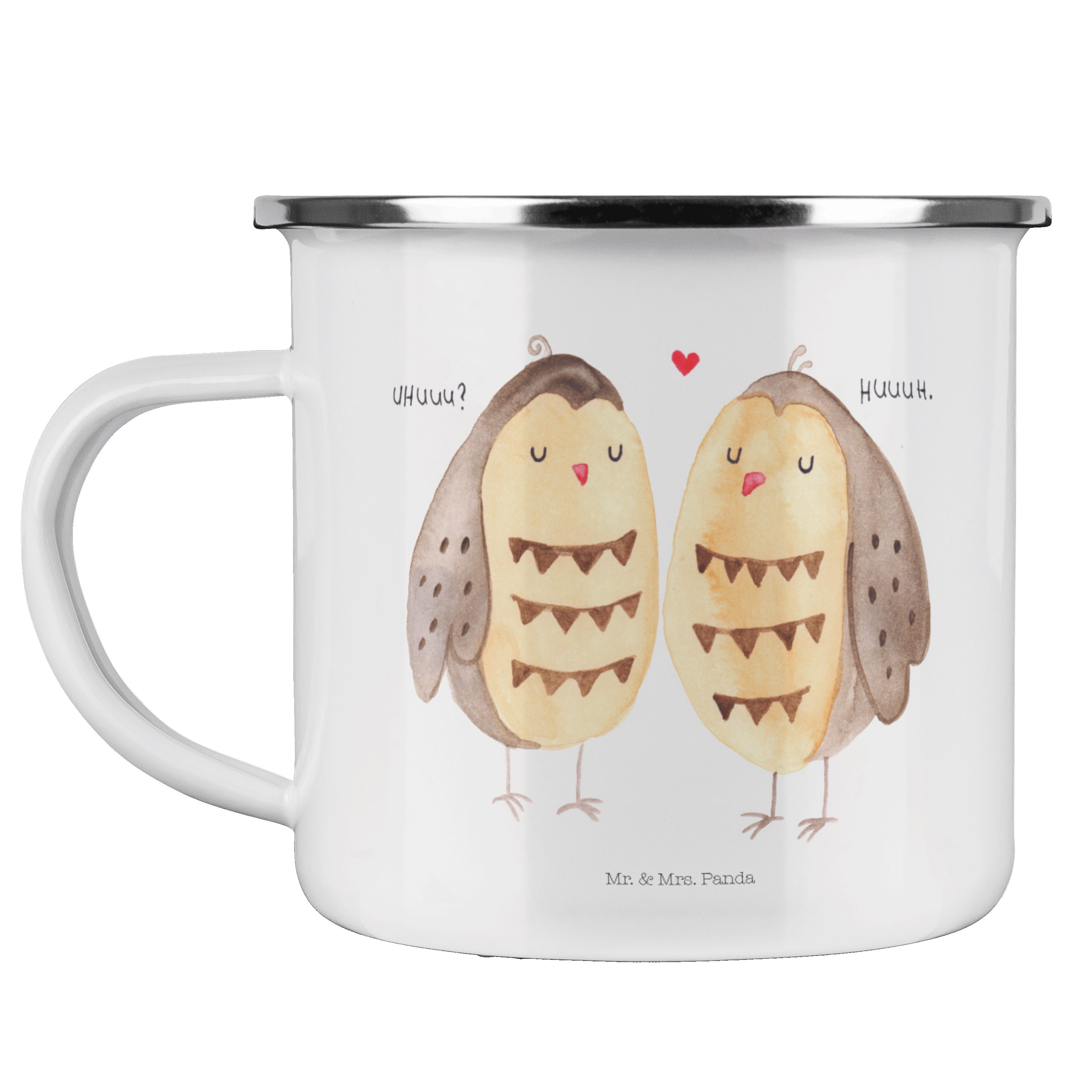 Mr. & Mrs. Panda Becher »Eule Liebe Weiß Geschenk, Hochzeit Spruch