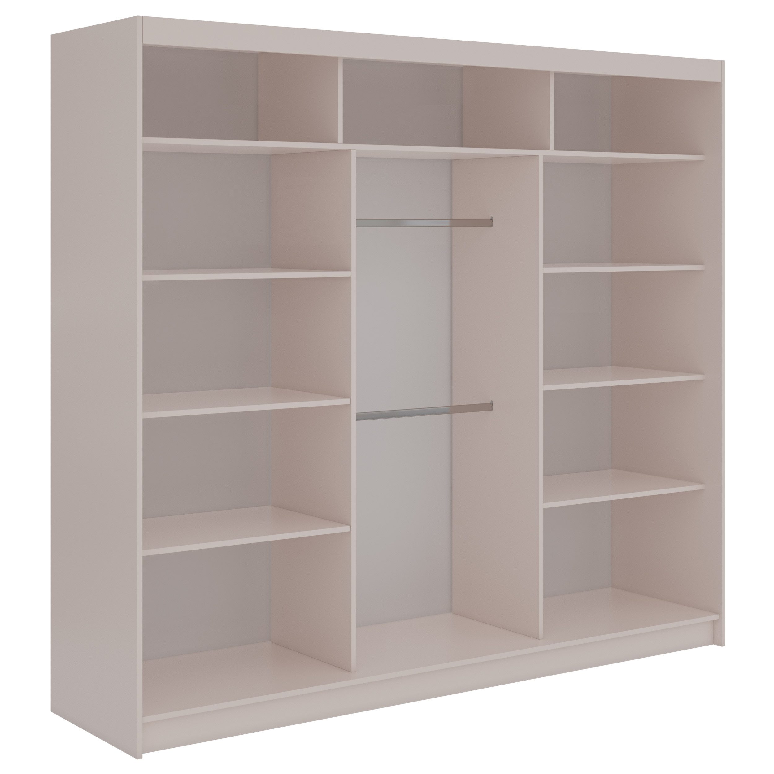 MKS MÖBEL Schiebetürenschrank LAOS 240 (Set mit/ohne Schubladen, Schwebetürenschrank mit Spiegel, Lamellen, Ganzkörperspiegel) Schwebetürenschrank 240 cm Breite – Bild 5 von 5