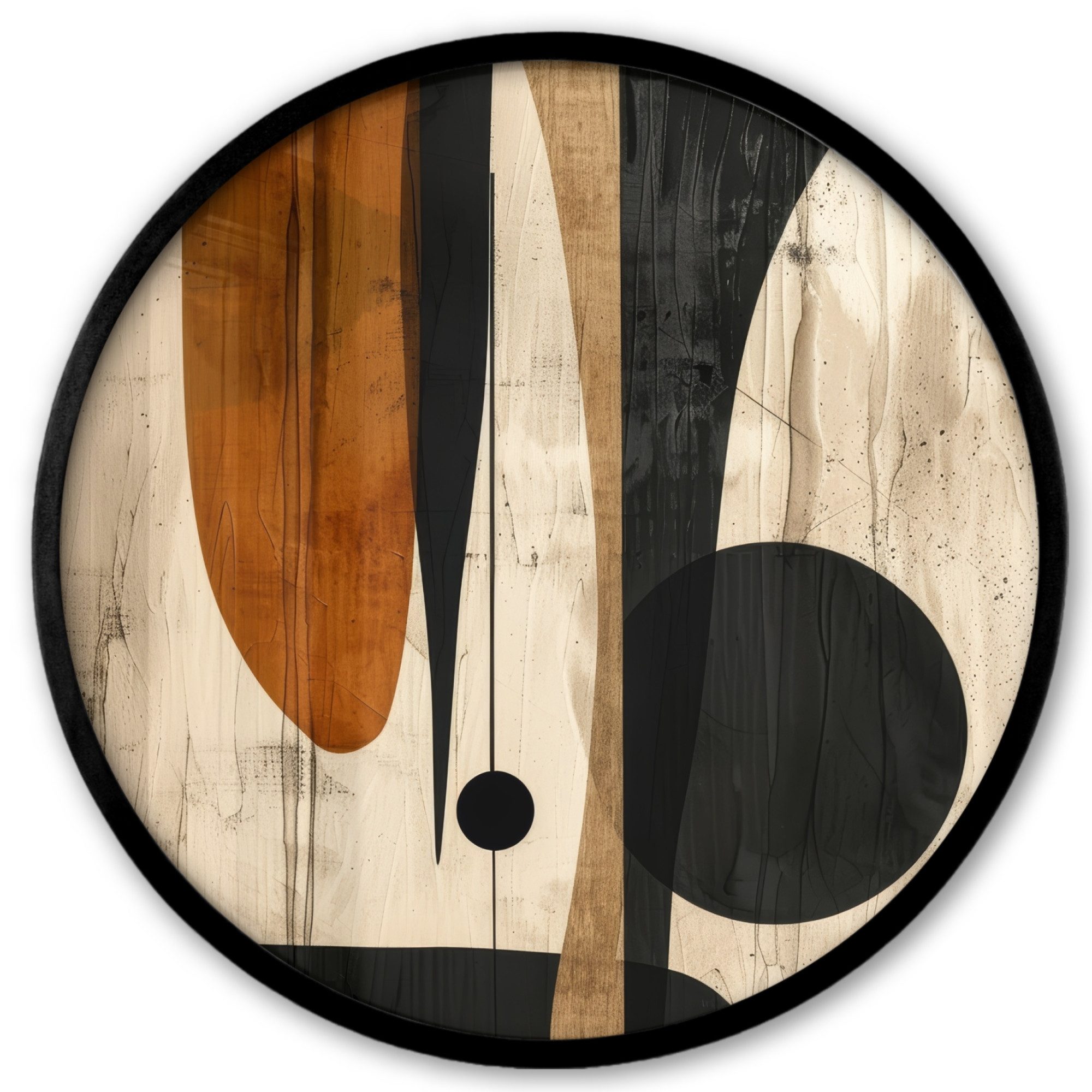 MuchoWow Poster Rund - Abstrakt - Kunst - Formen - Modern, (1 St), Runde Wandbilder, Deko für Wohnzimmer und Schlafzimmer, 40x40 cm
