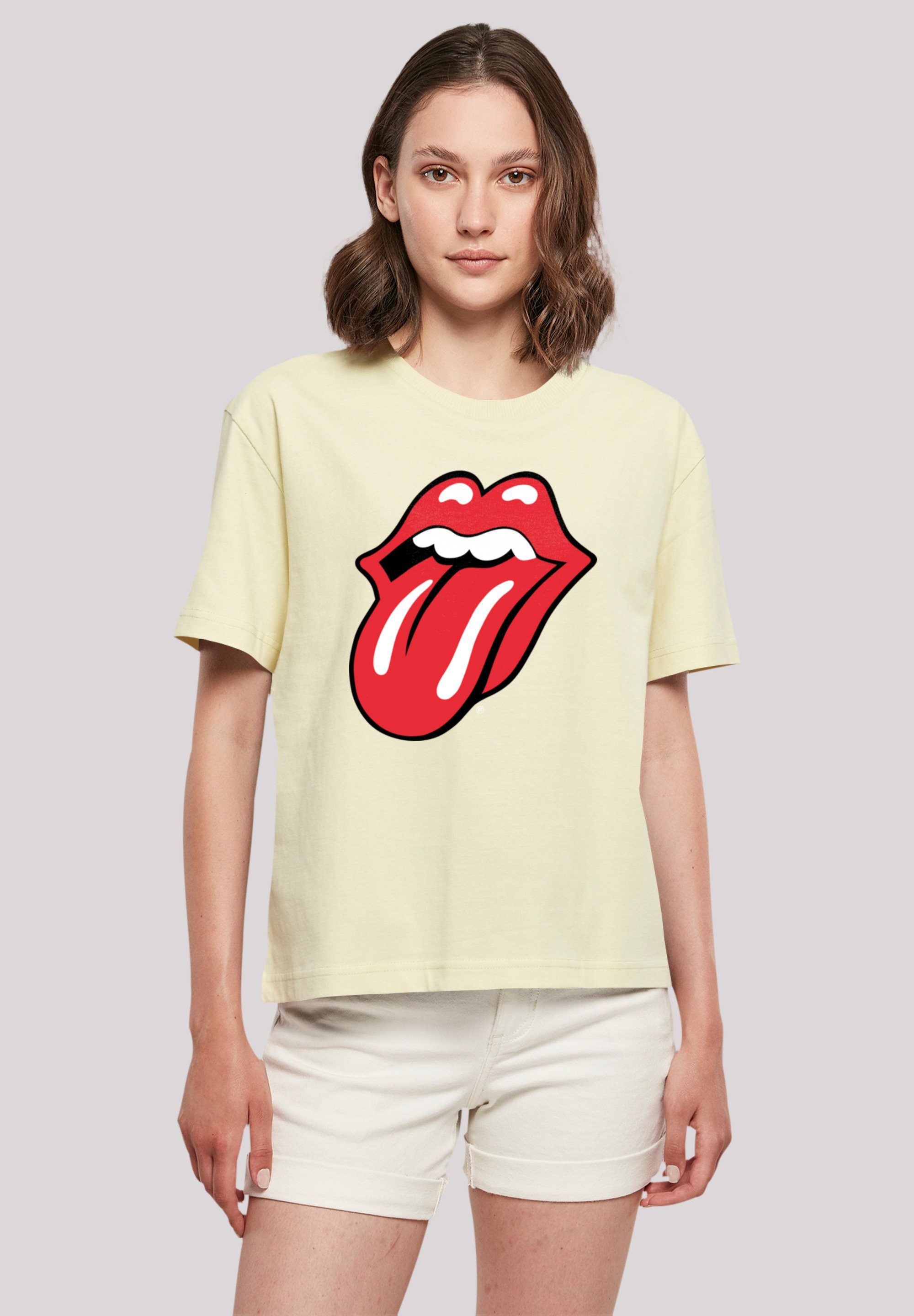 F4NT4STIC Print Tongue T-Shirt The Rolling Classic softyellow Stones