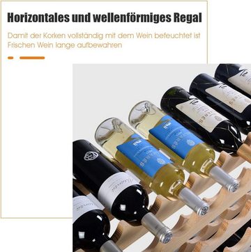 COSTWAY Weinregal 6 Ebenen, aus Holz, für 72 Flaschen, 119 x 29 x 72cm