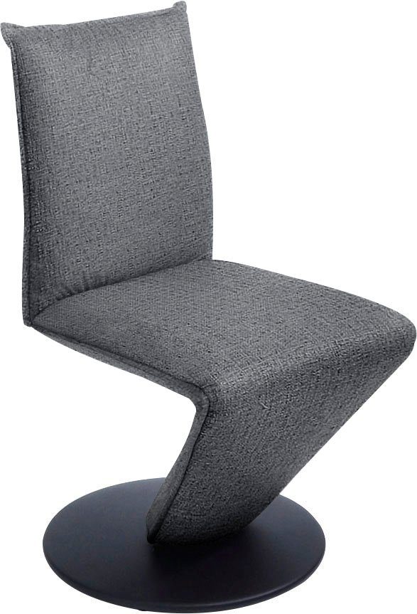 Komfort Wohnen & Drehteller federnder K+W Drehstuhl schwarz Struktur Sitzschale, mit Stuhl Metall Drive, in
