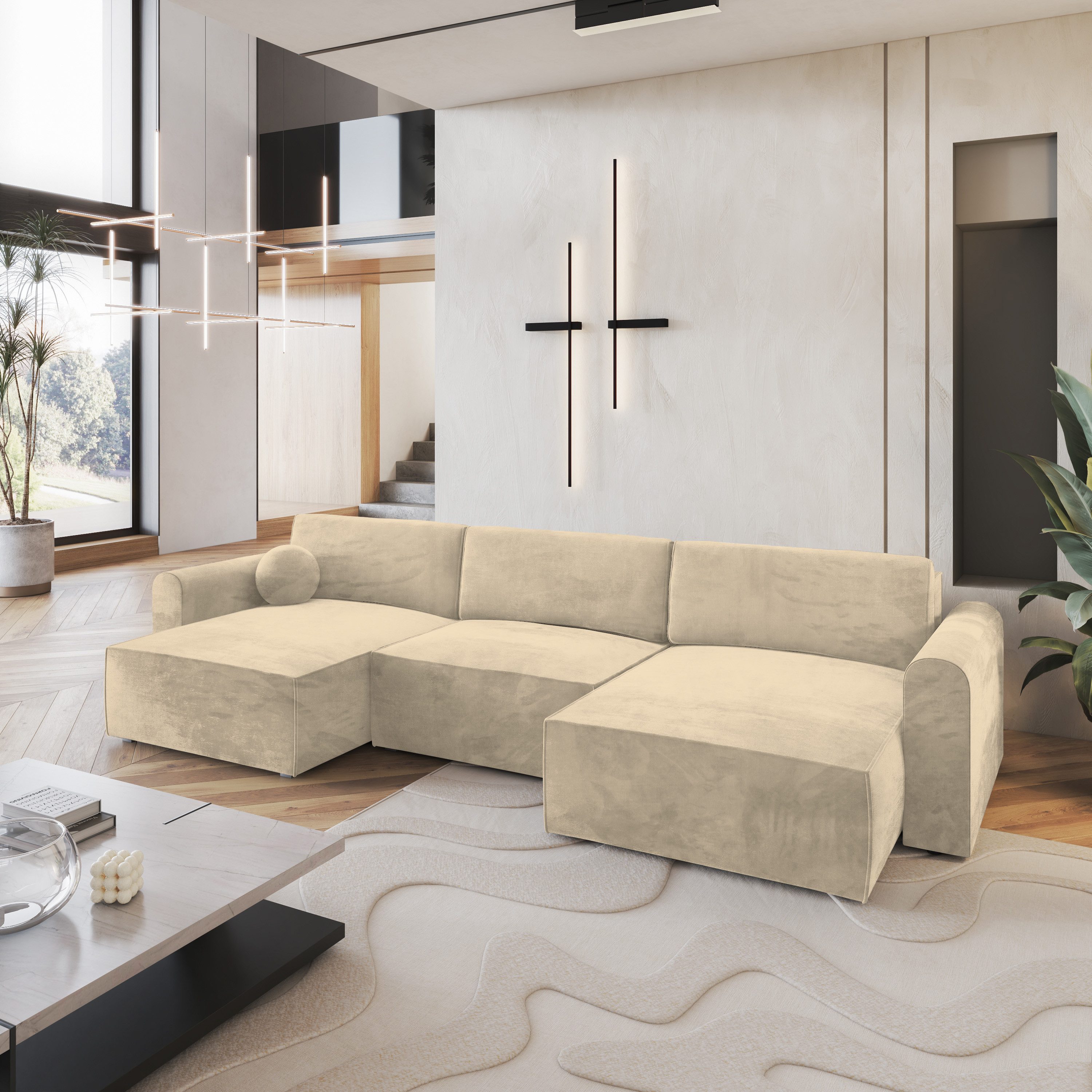 Masseno Ecksofa FENTO mit Schlaffunktion U-Form, günstig online kaufen