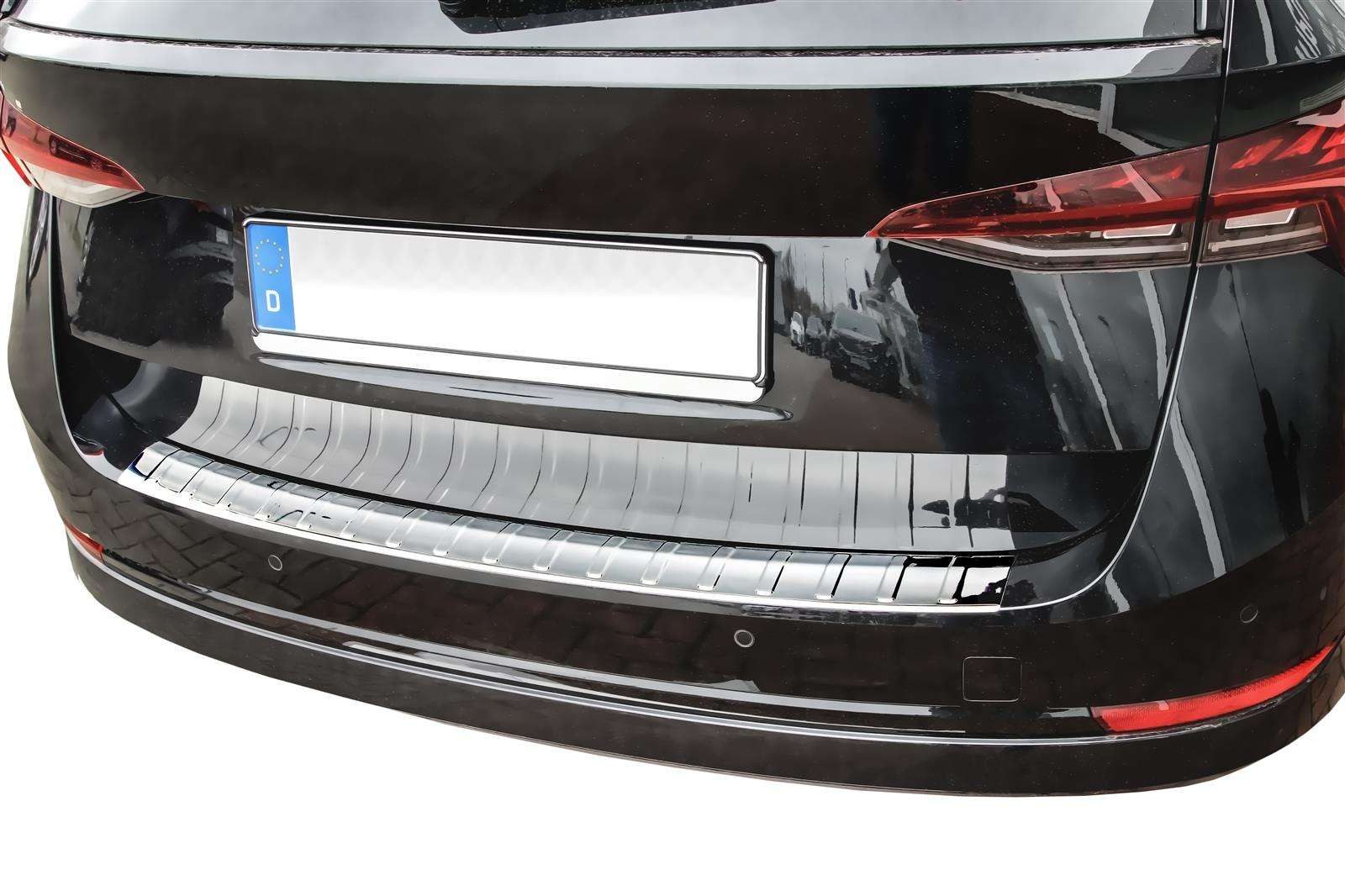 RECAMBO Ladekantenschutz für SKODA Octavia 4 Kombi, ab 2020- Stoßstangenschutz, V2A rostfrei, Exklusive Optik, praktischer Schutz & perfekte Passform