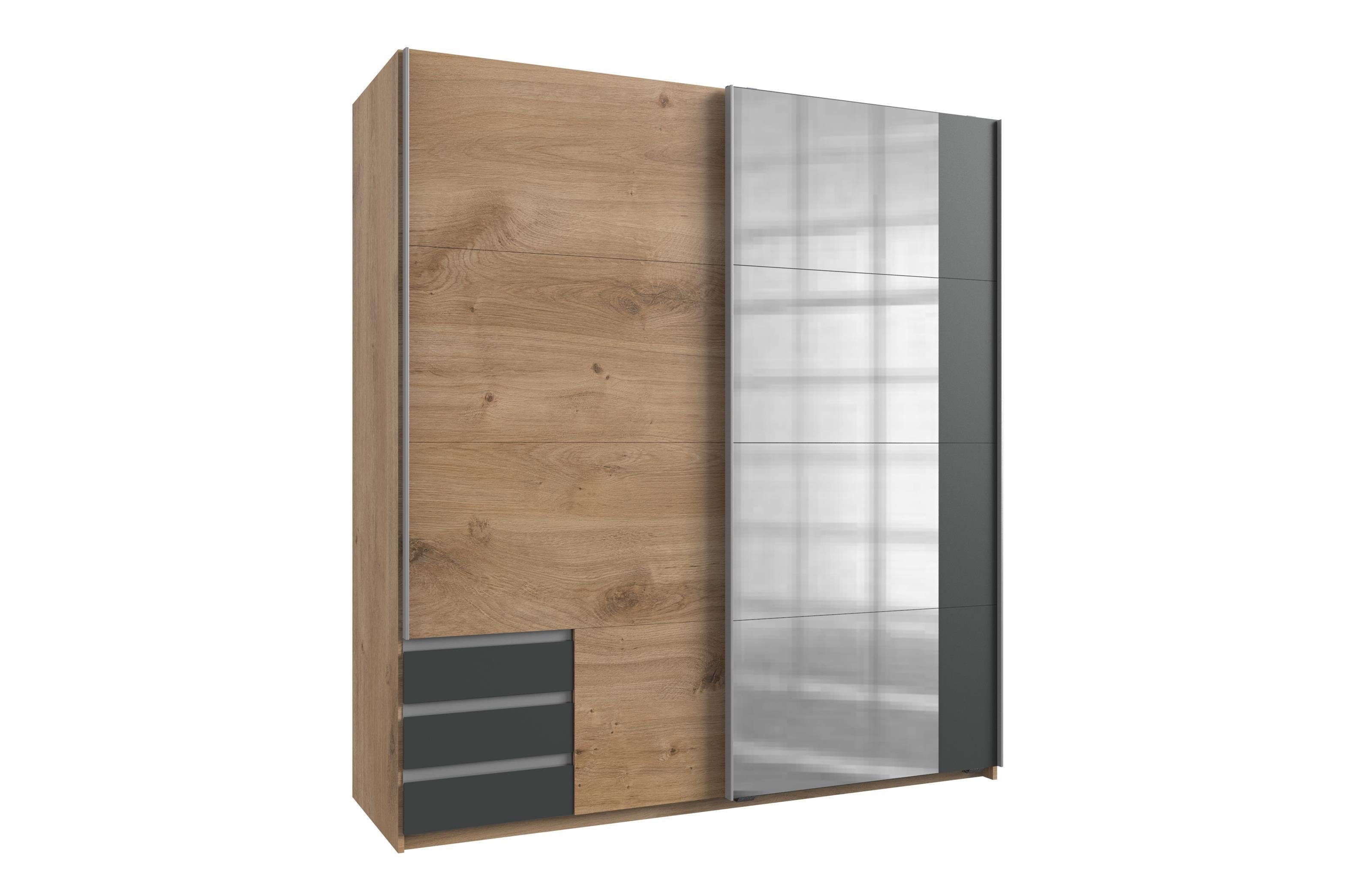 möbelando Schwebetürenschrank Eugenio 180 x 198 x 64 cm (B/H/T)