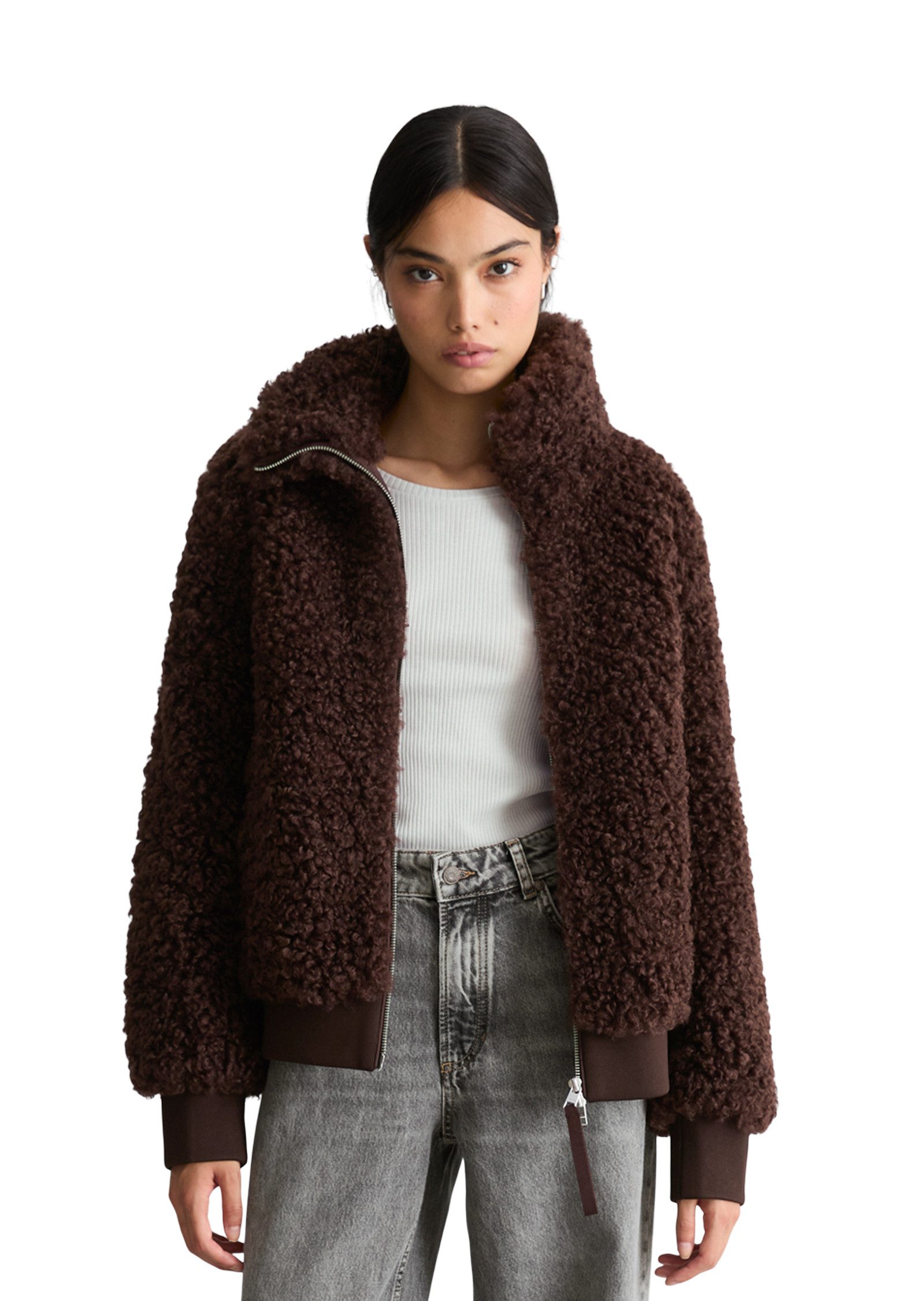 Marc O'Polo DENIM Outdoorjacke aus weichem Curly-Plüsch