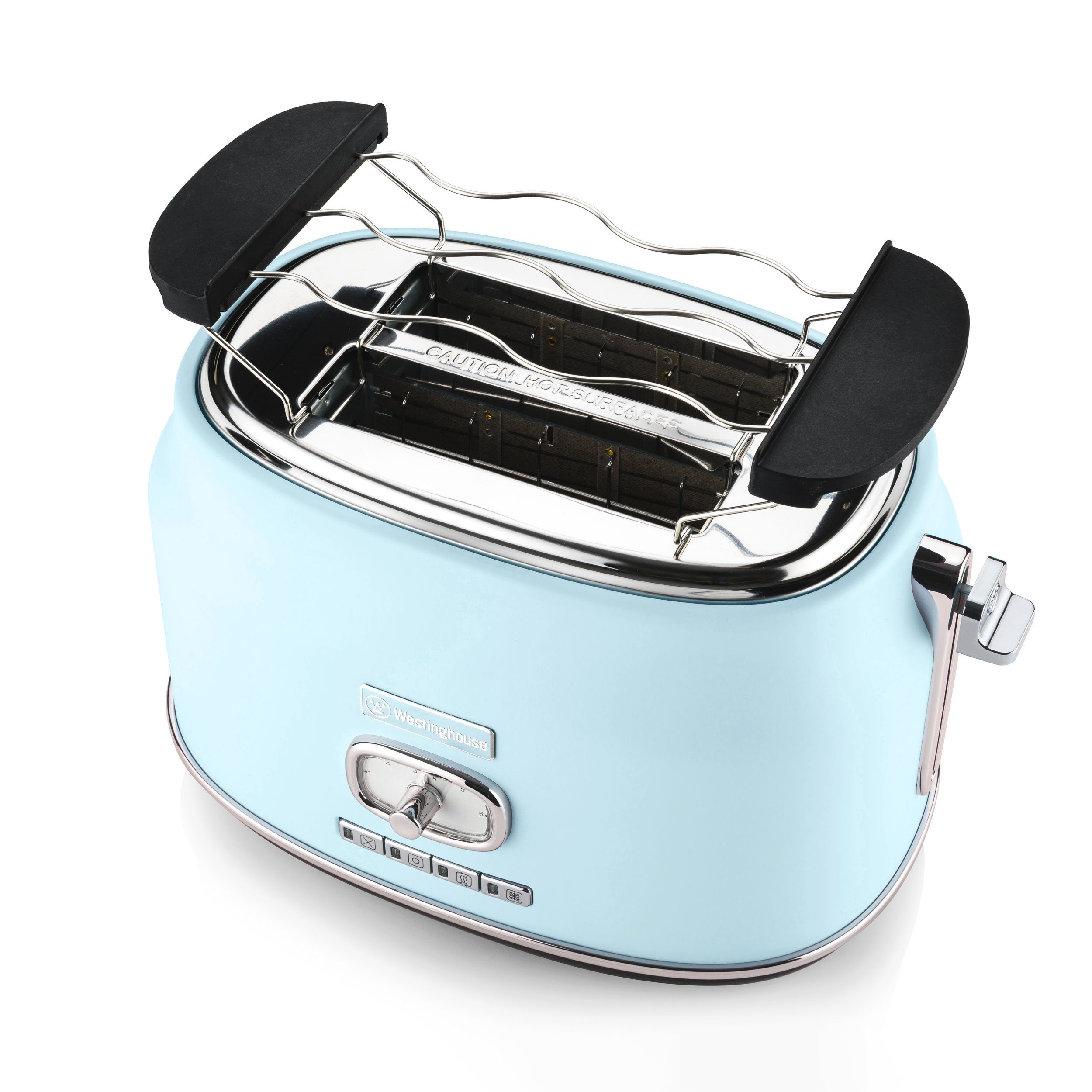 Westinghouse Toaster WKTTB857, Krümelschublade 6 Stufen, 2 kurze Schlitze, für 2 Scheiben, 815 W, Auftau-, Aufwärm-Funktion, Überhitzungsschutz
