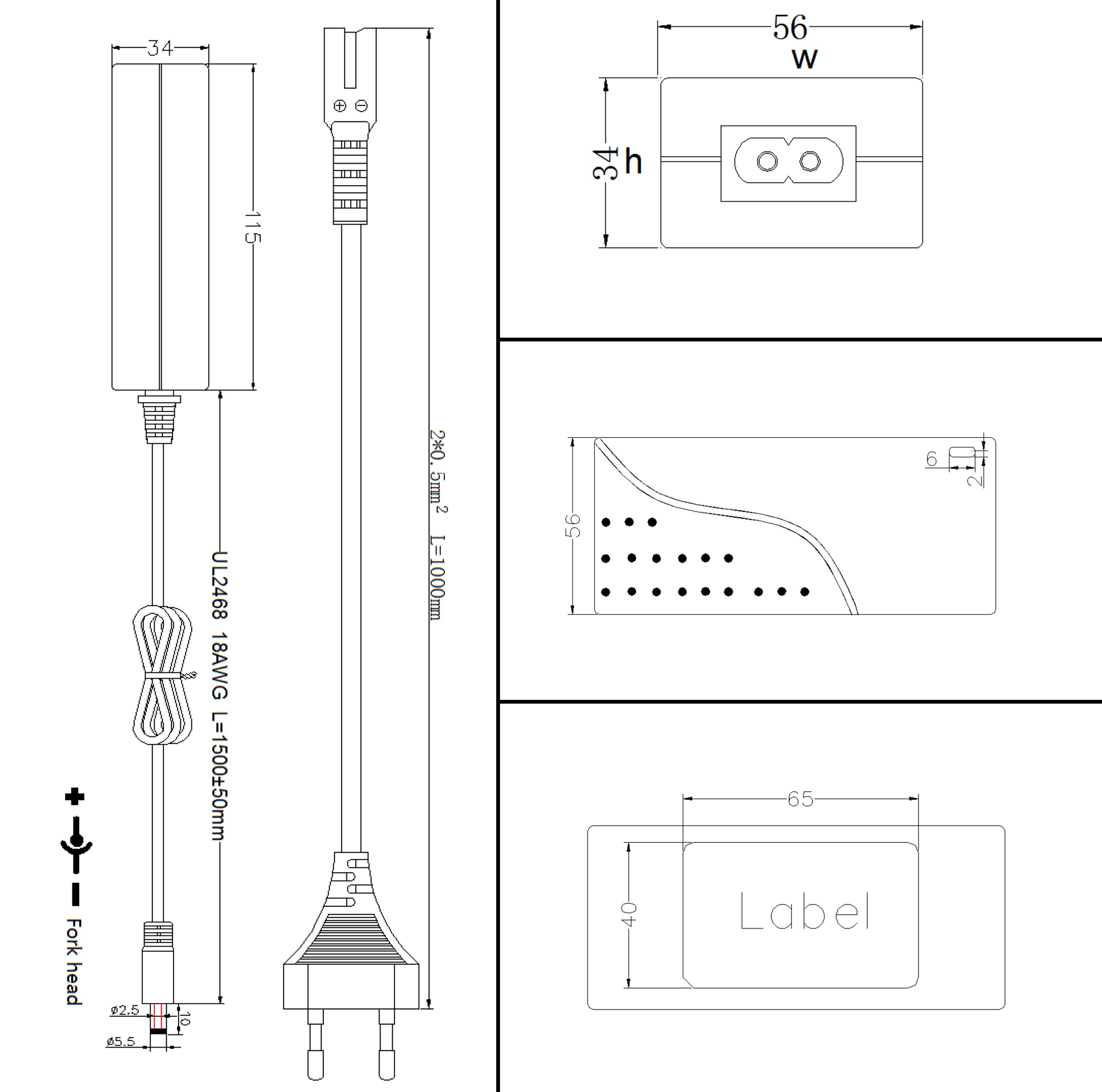 Poppstar Universal AC DC Netzteil 12V 6A 72 W Universal-Netzteil (Kabellänge 2,5 m (5,5x2,5mm Anschluss mit 2 Adaptersteckern) – Bild 5 von 5